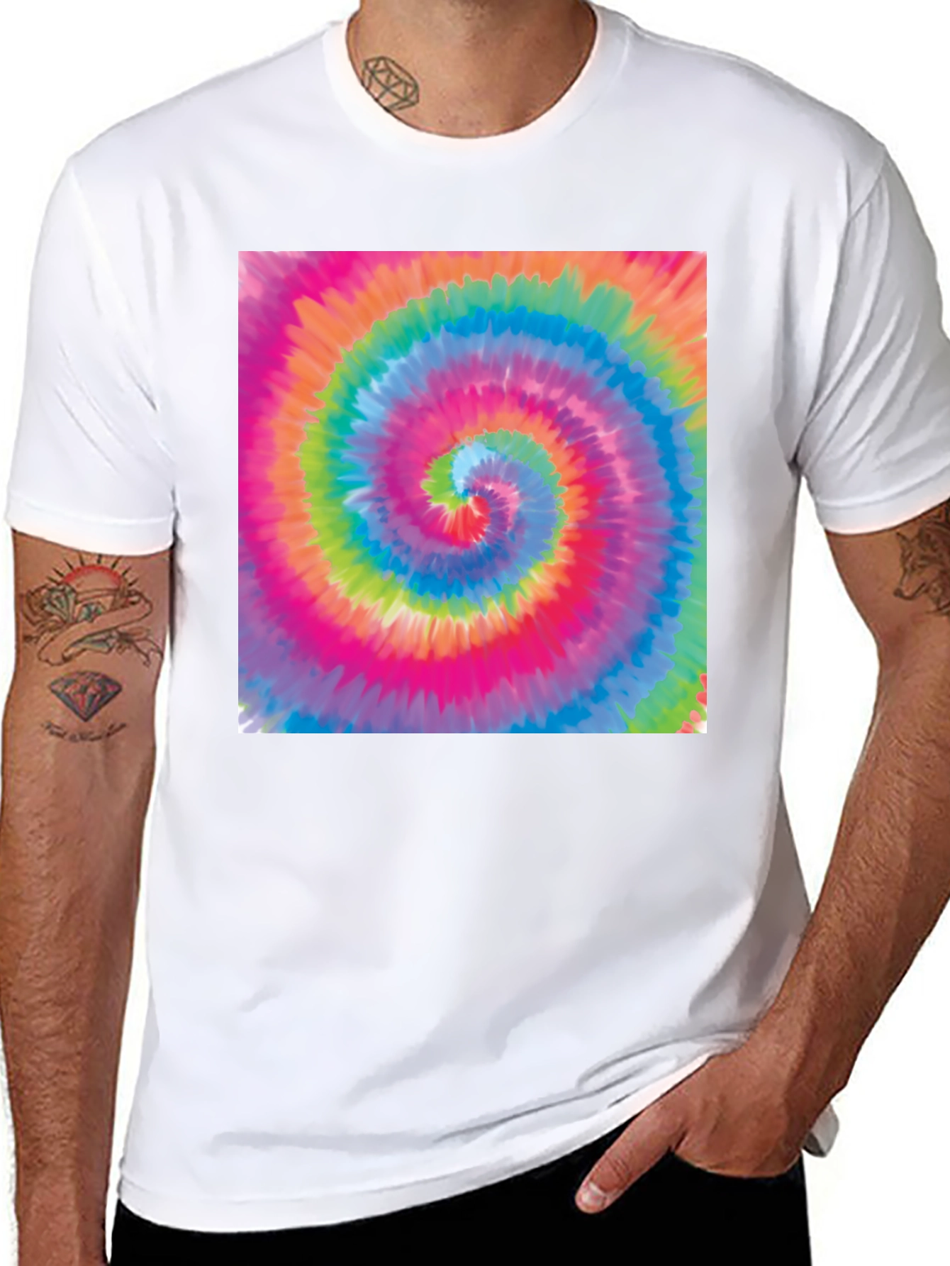 Tie-Dye Swirl Graphic Black T-Shirt