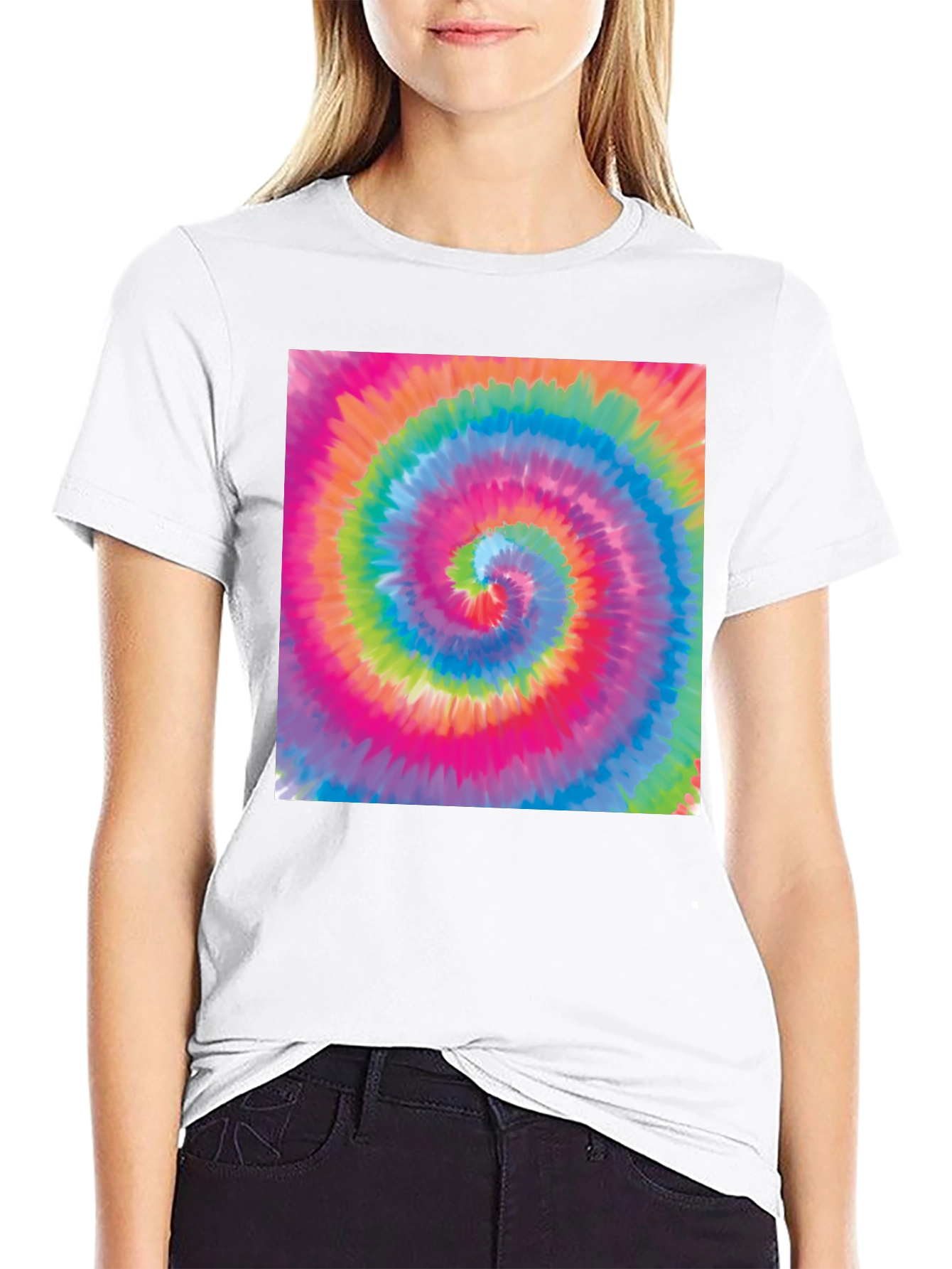 Tie-Dye Swirl Graphic Black T-Shirt