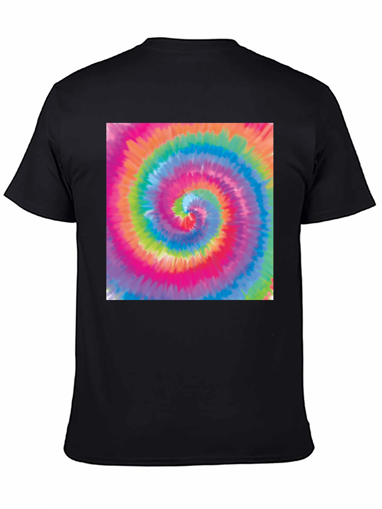 Tie-Dye Swirl Graphic Black T-Shirt