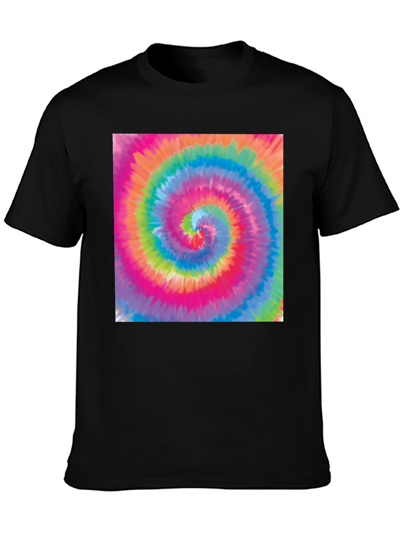 Tie-Dye Swirl Graphic Black T-Shirt