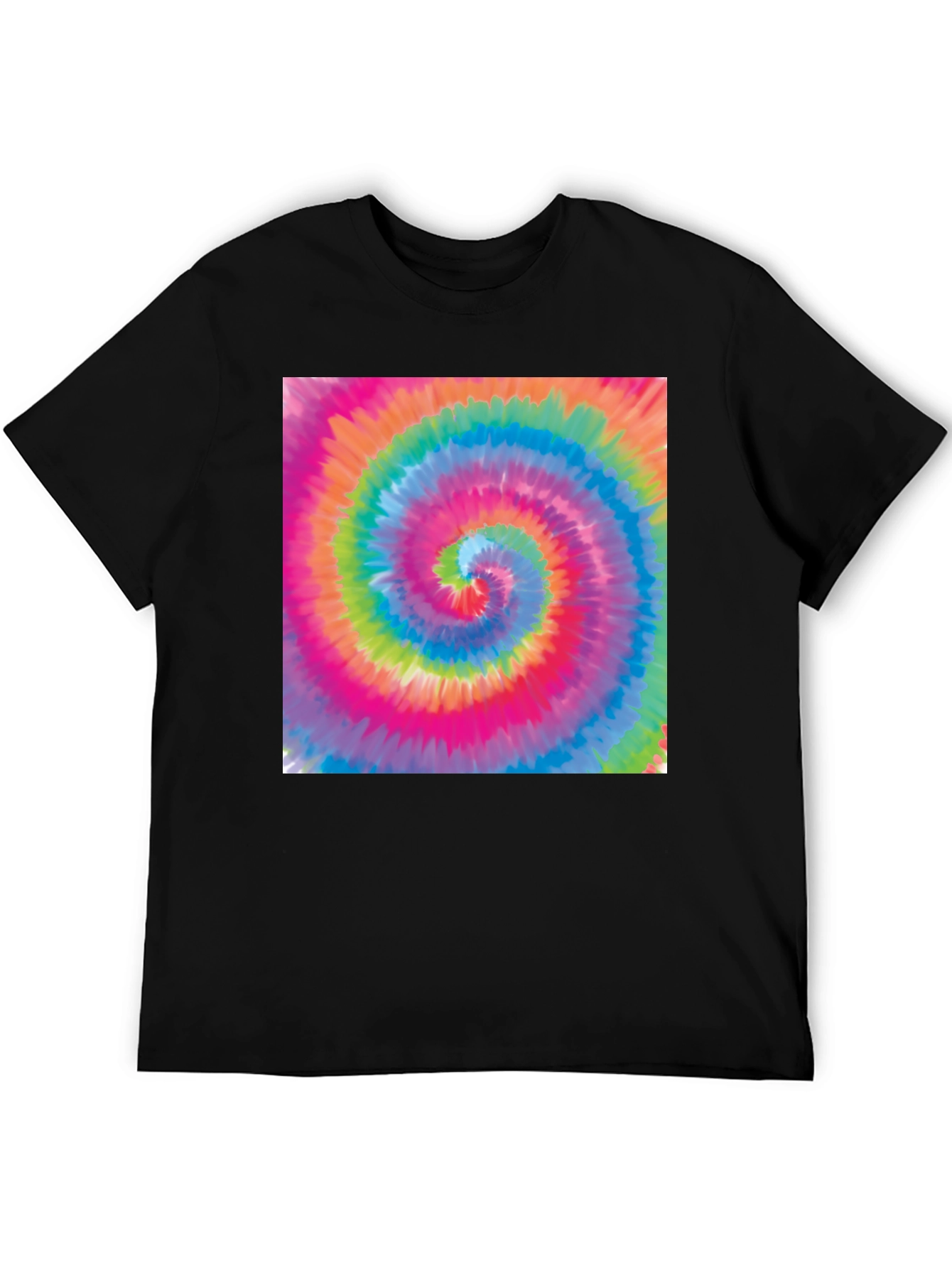 Tie-Dye Swirl Graphic Black T-Shirt