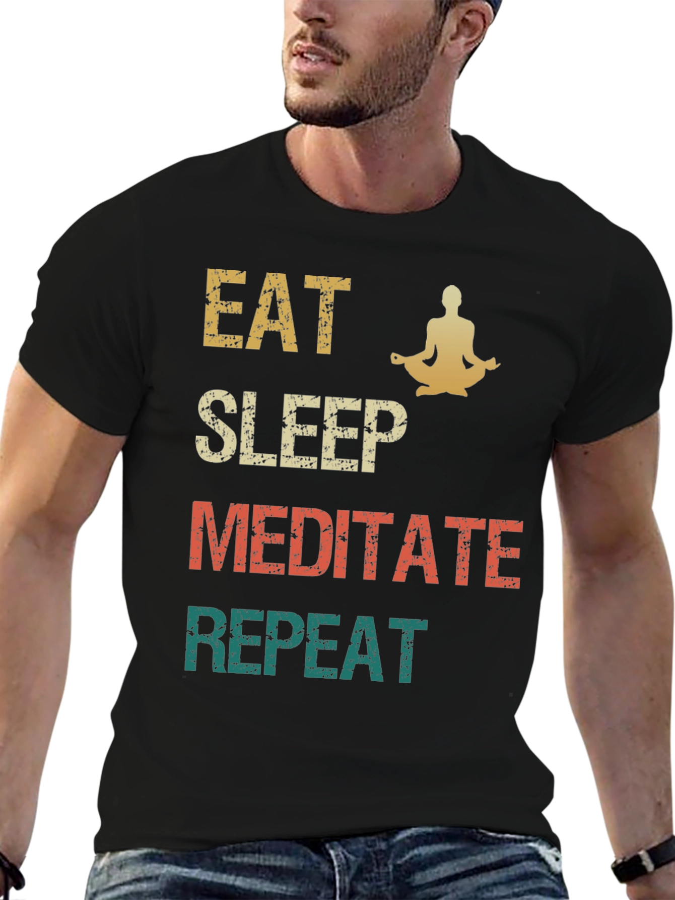 Eat Sleep Meditate Repeat Graphic Tee