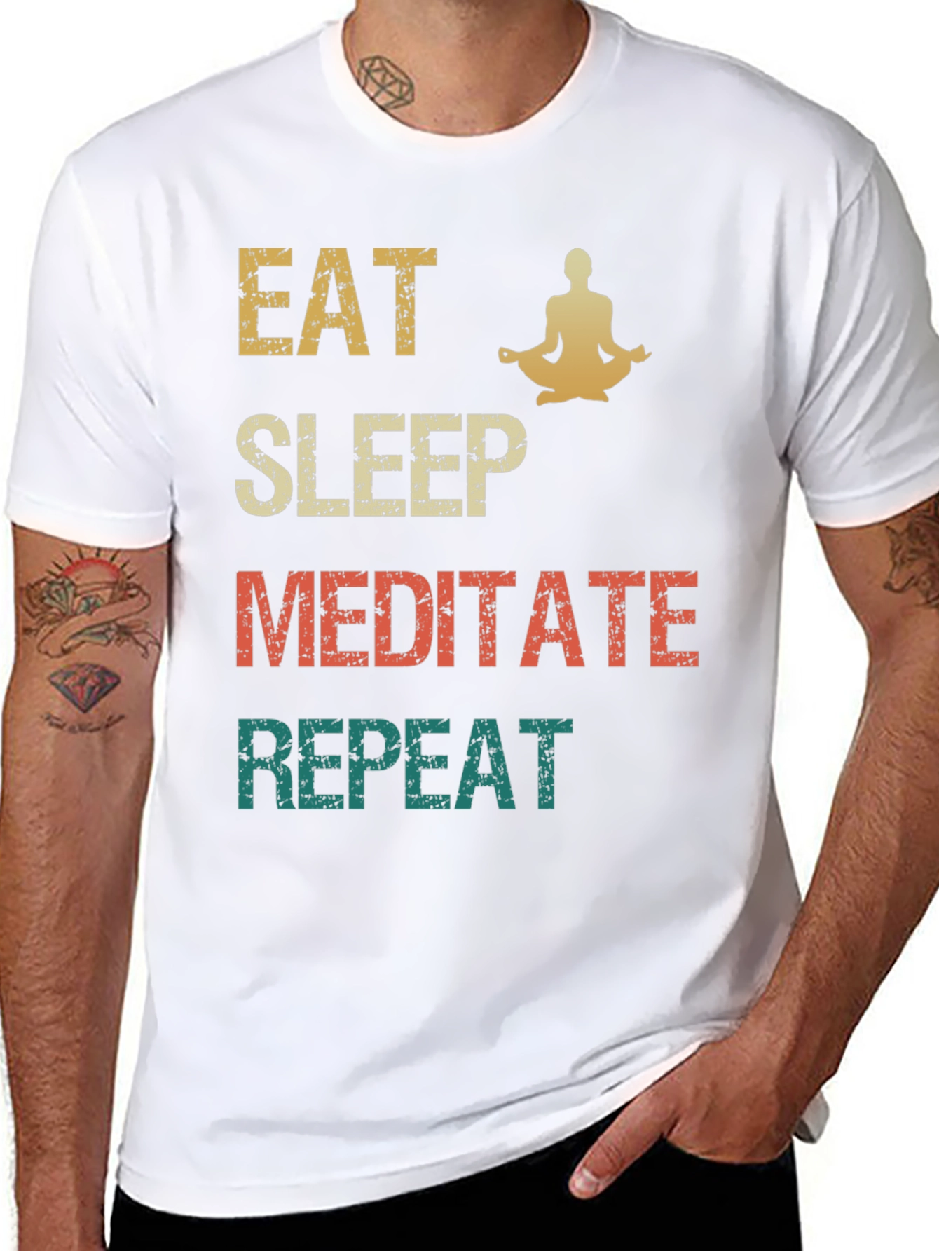 Eat Sleep Meditate Repeat Graphic Tee