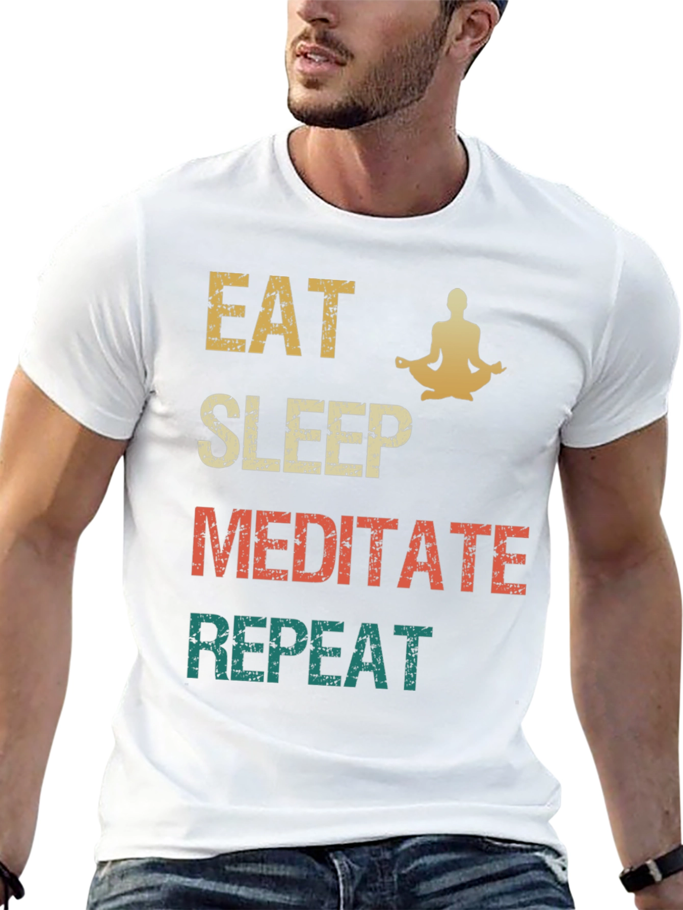 Eat Sleep Meditate Repeat Graphic Tee