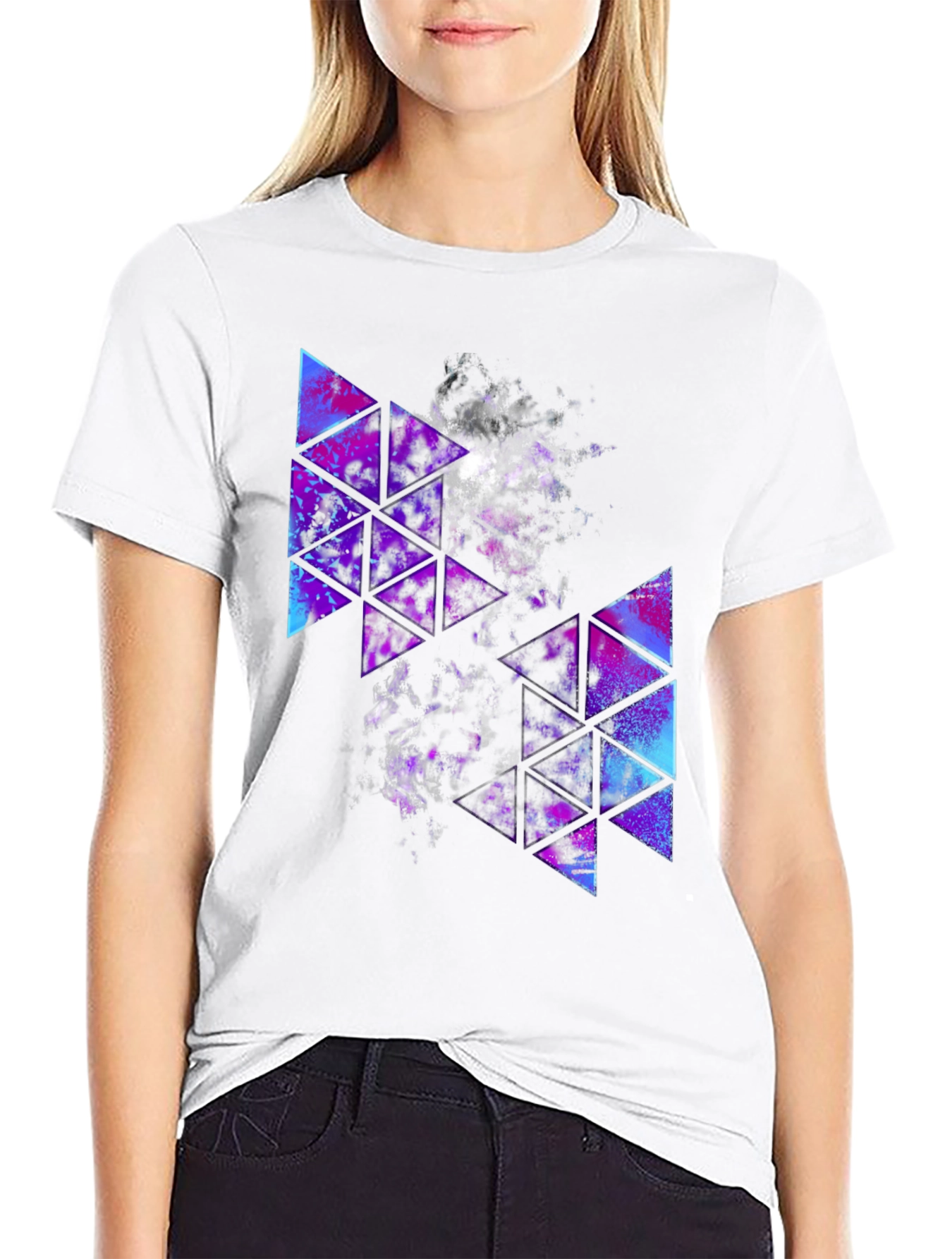 Geometric Galaxy T-Shirt - Stylish Triangle Design