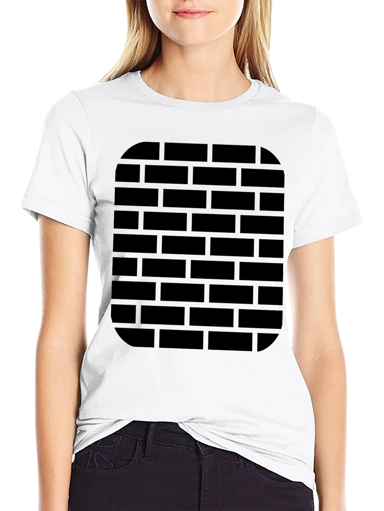 Black Brick Wall Graphic Tee - Urban Style