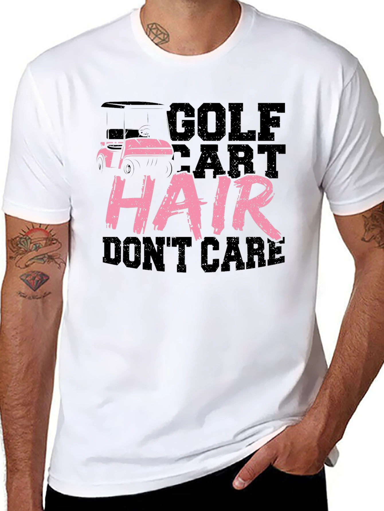 Golf Cart Hair Dont Care Tee
