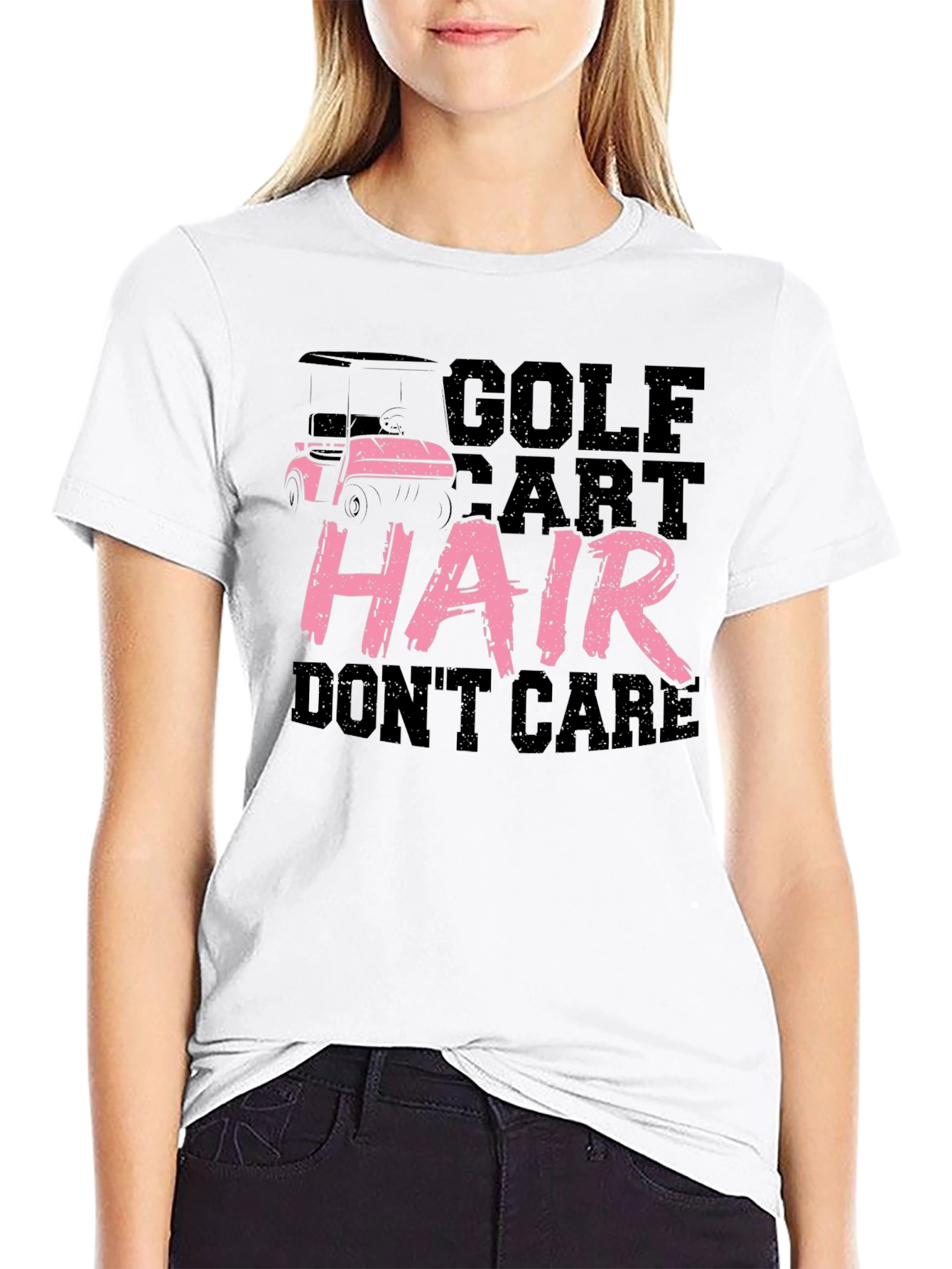 Golf Cart Hair Dont Care Tee