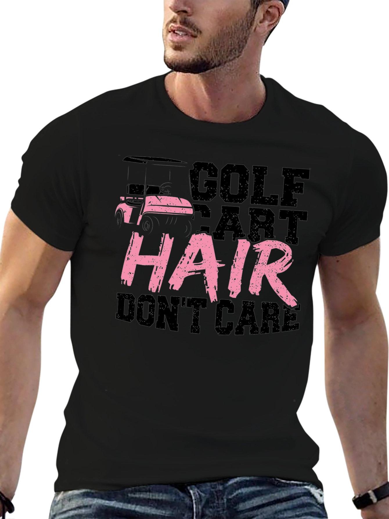 Golf Cart Hair Dont Care Tee