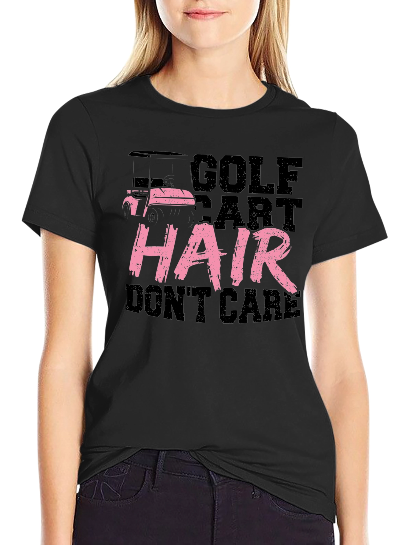 Golf Cart Hair Dont Care Tee