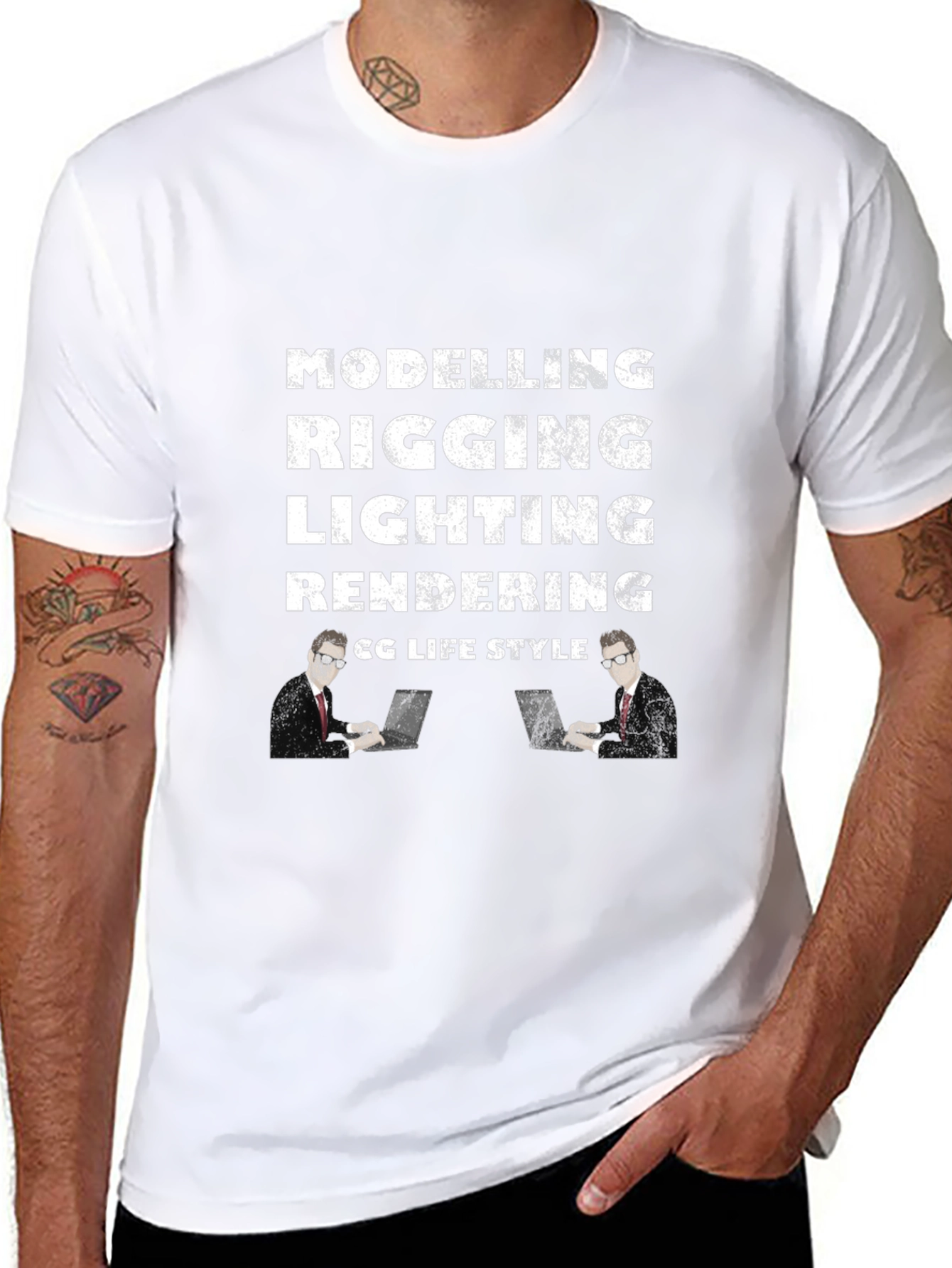 CG Life Style Modeling Rigging Lighting Rendering Black T-Shirt