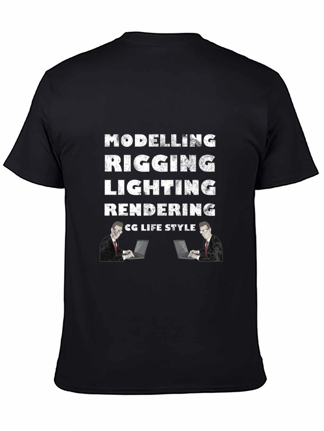 CG Life Style Modeling Rigging Lighting Rendering Black T-Shirt