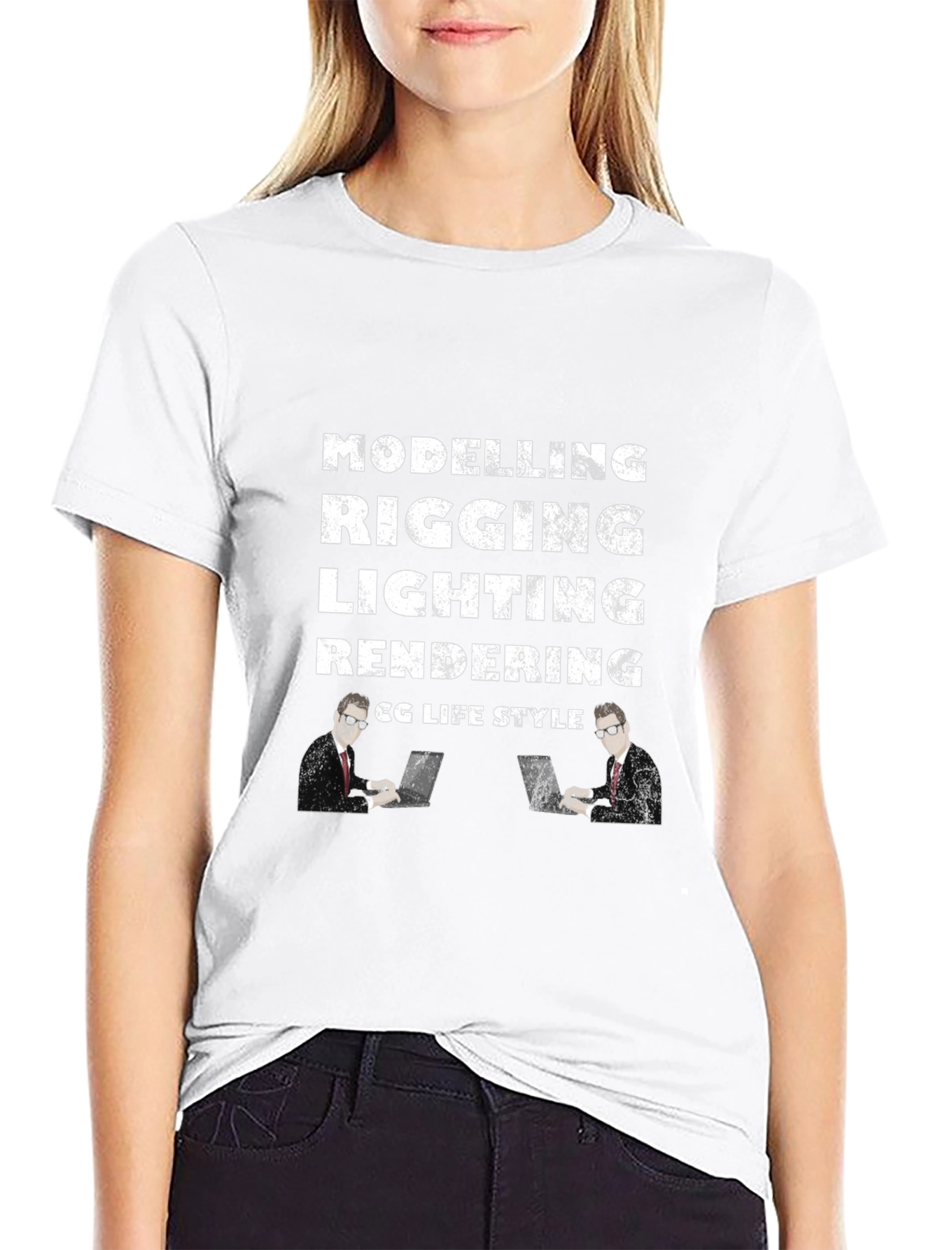 CG Life Style Modeling Rigging Lighting Rendering Black T-Shirt