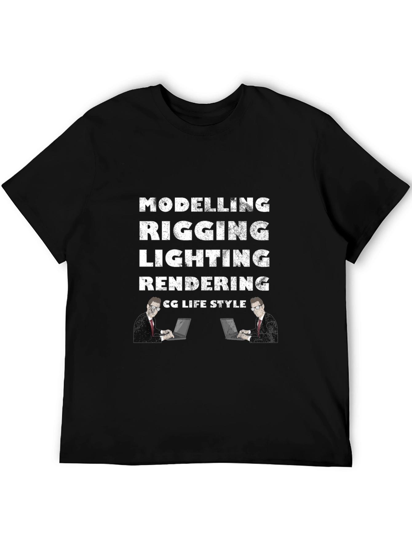 CG Life Style Modeling Rigging Lighting Rendering Black T-Shirt
