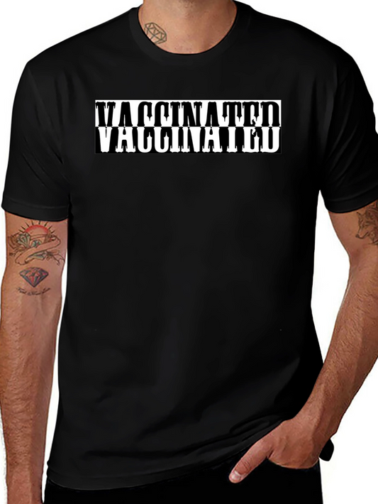 Vaccinated Graphic Tee - Black Cotton T-Shirt