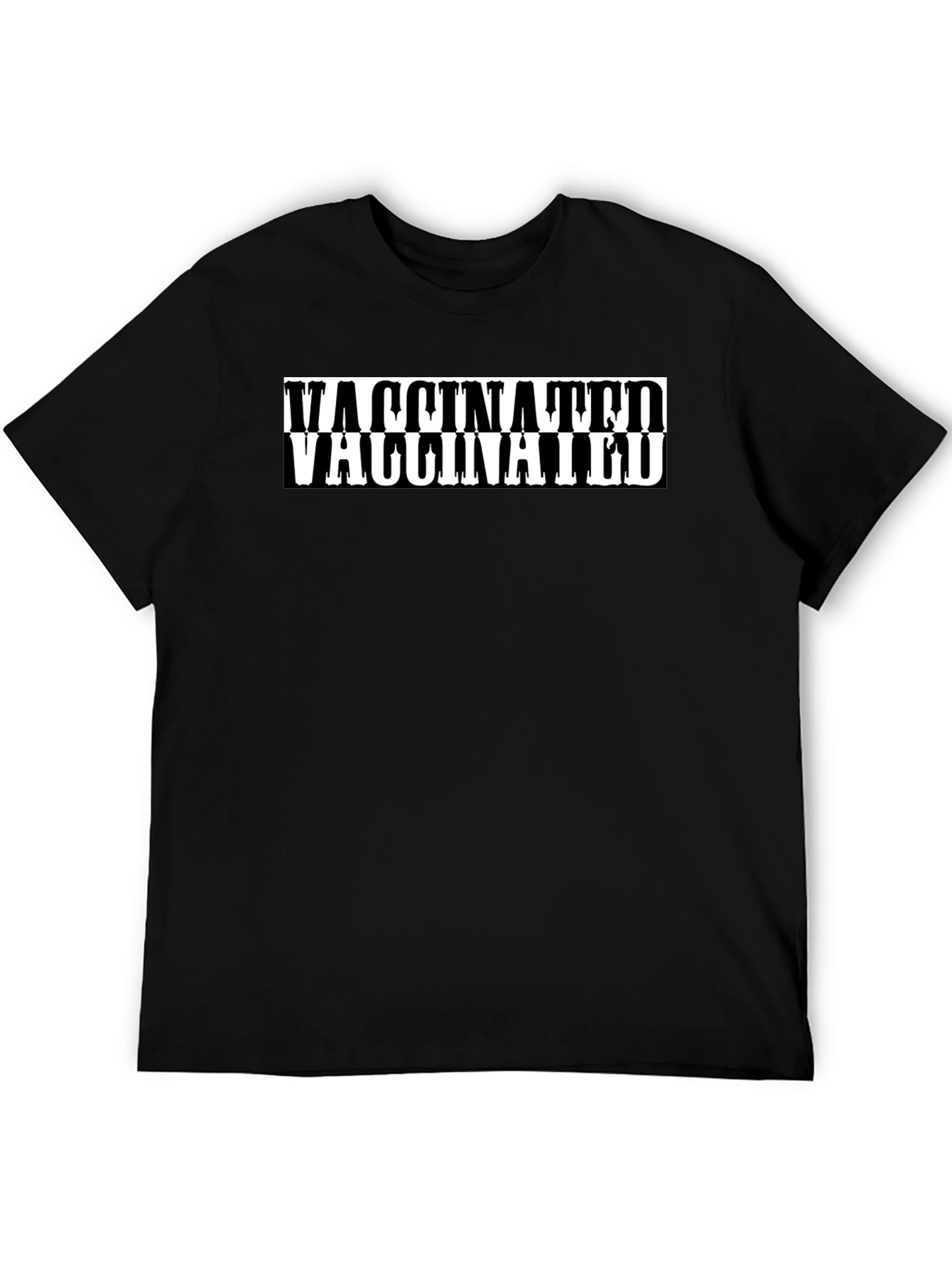Vaccinated Graphic Tee - Black Cotton T-Shirt