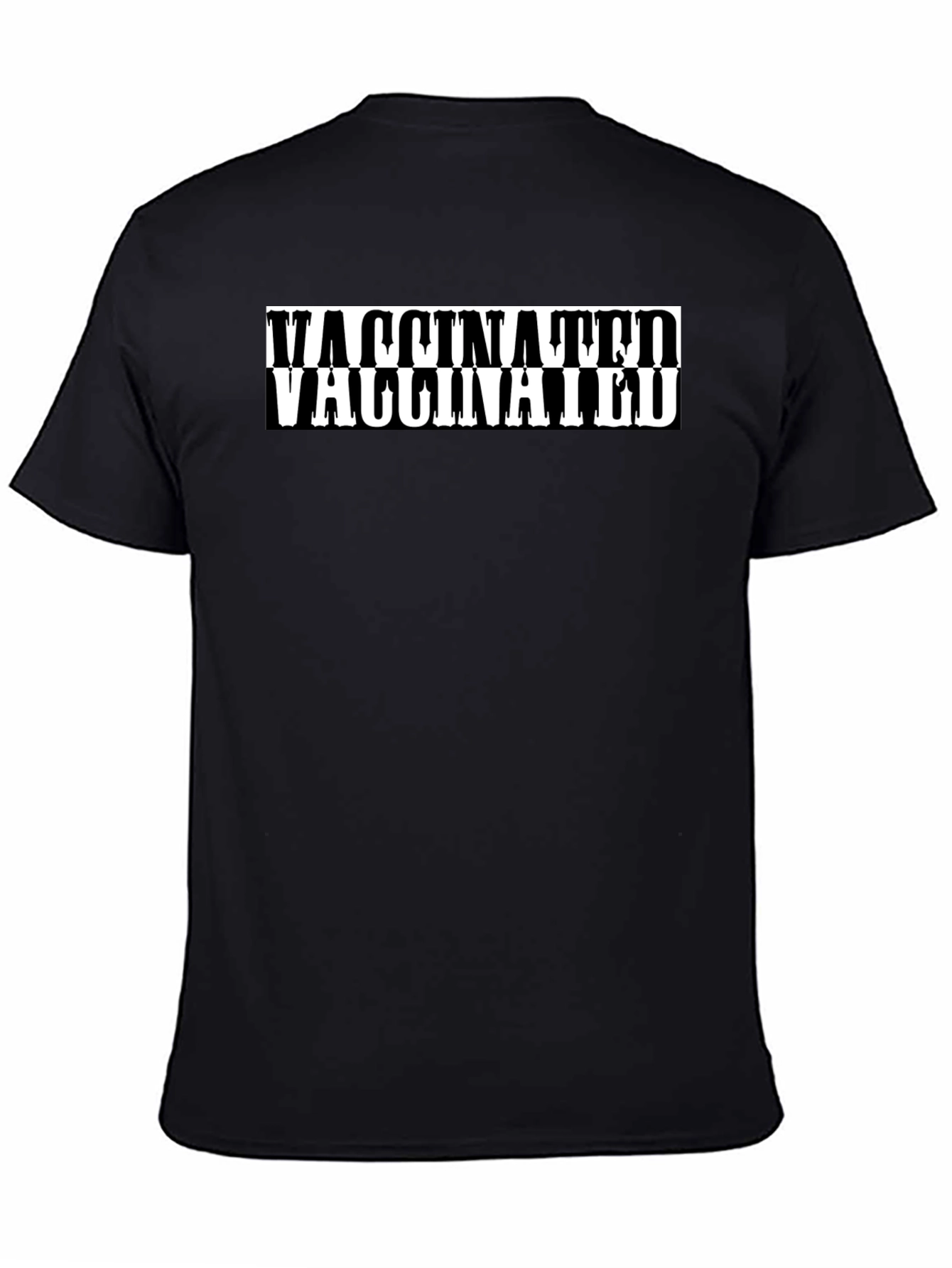 Vaccinated Graphic Tee - Black Cotton T-Shirt