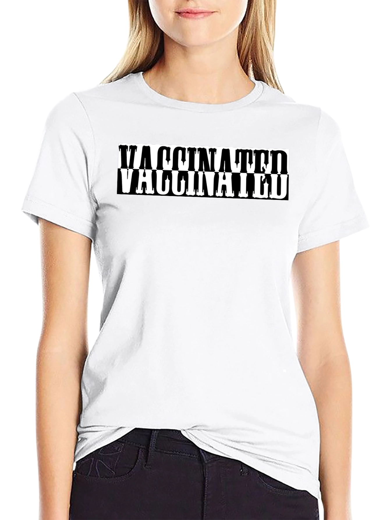 Vaccinated Graphic Tee - Black Cotton T-Shirt