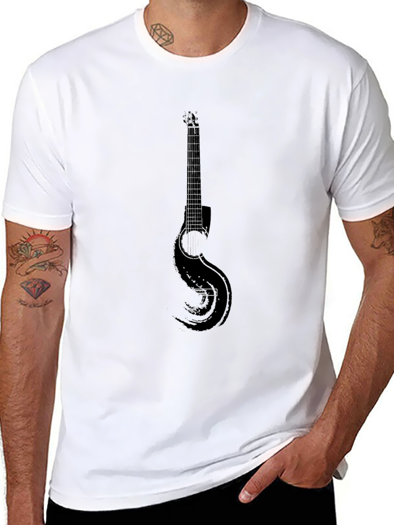 Guitar Graphic T-Shirt - Classic Rock Style
