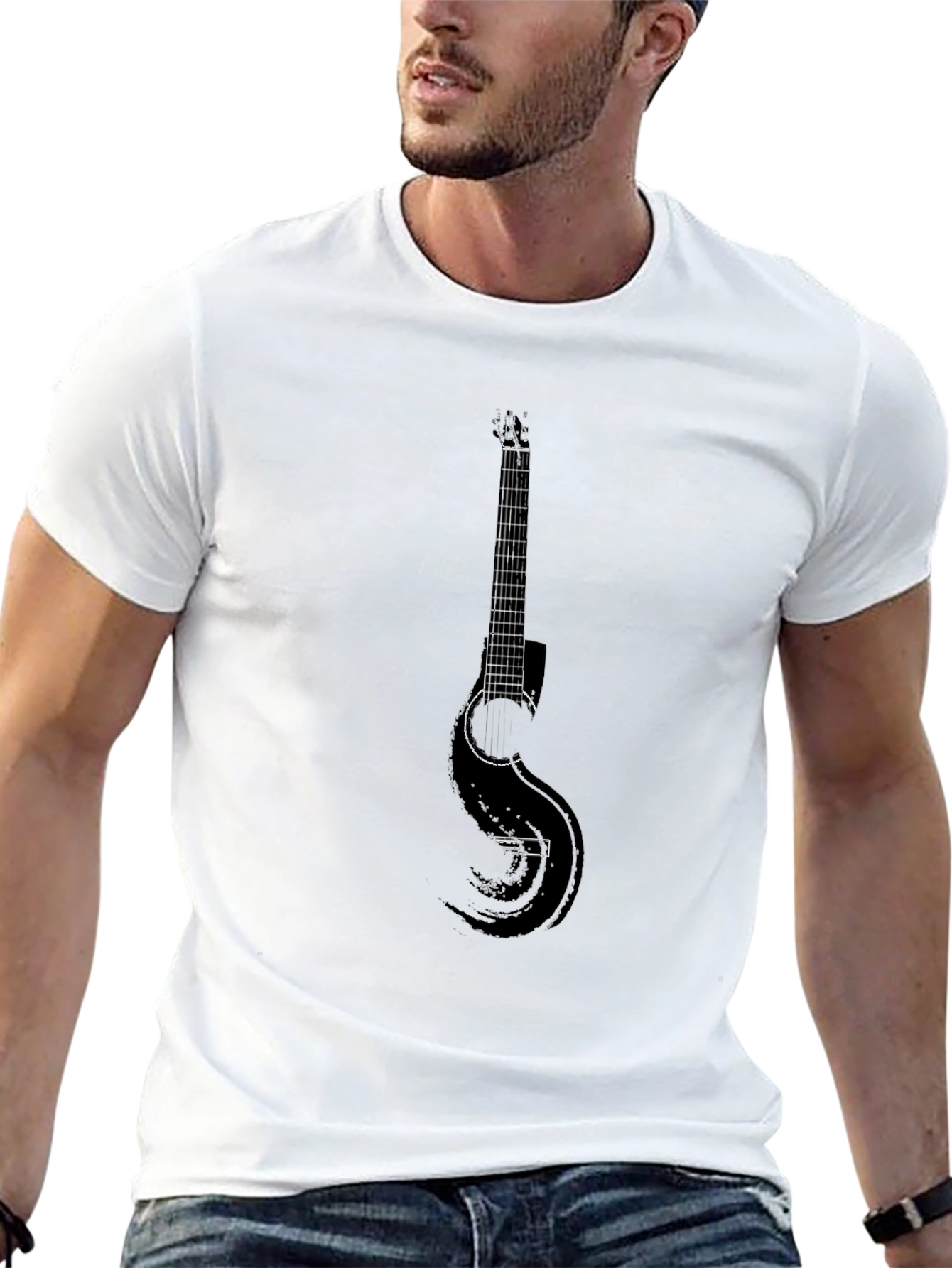 Guitar Graphic T-Shirt - Classic Rock Style