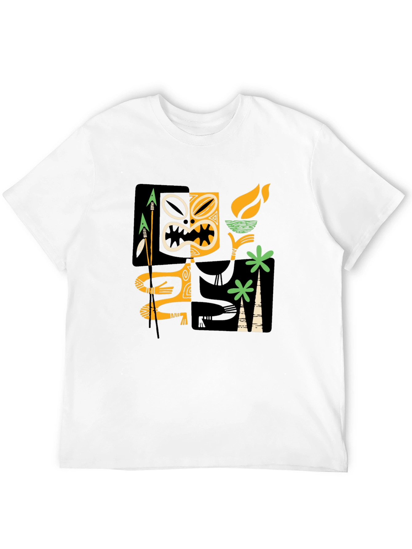 Retro Tiki Graphic Black T-Shirt
