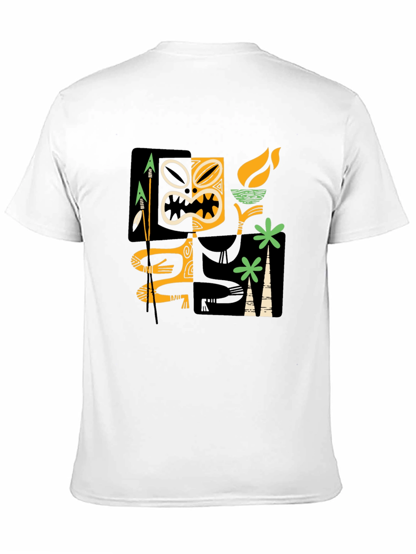 Retro Tiki Graphic Black T-Shirt