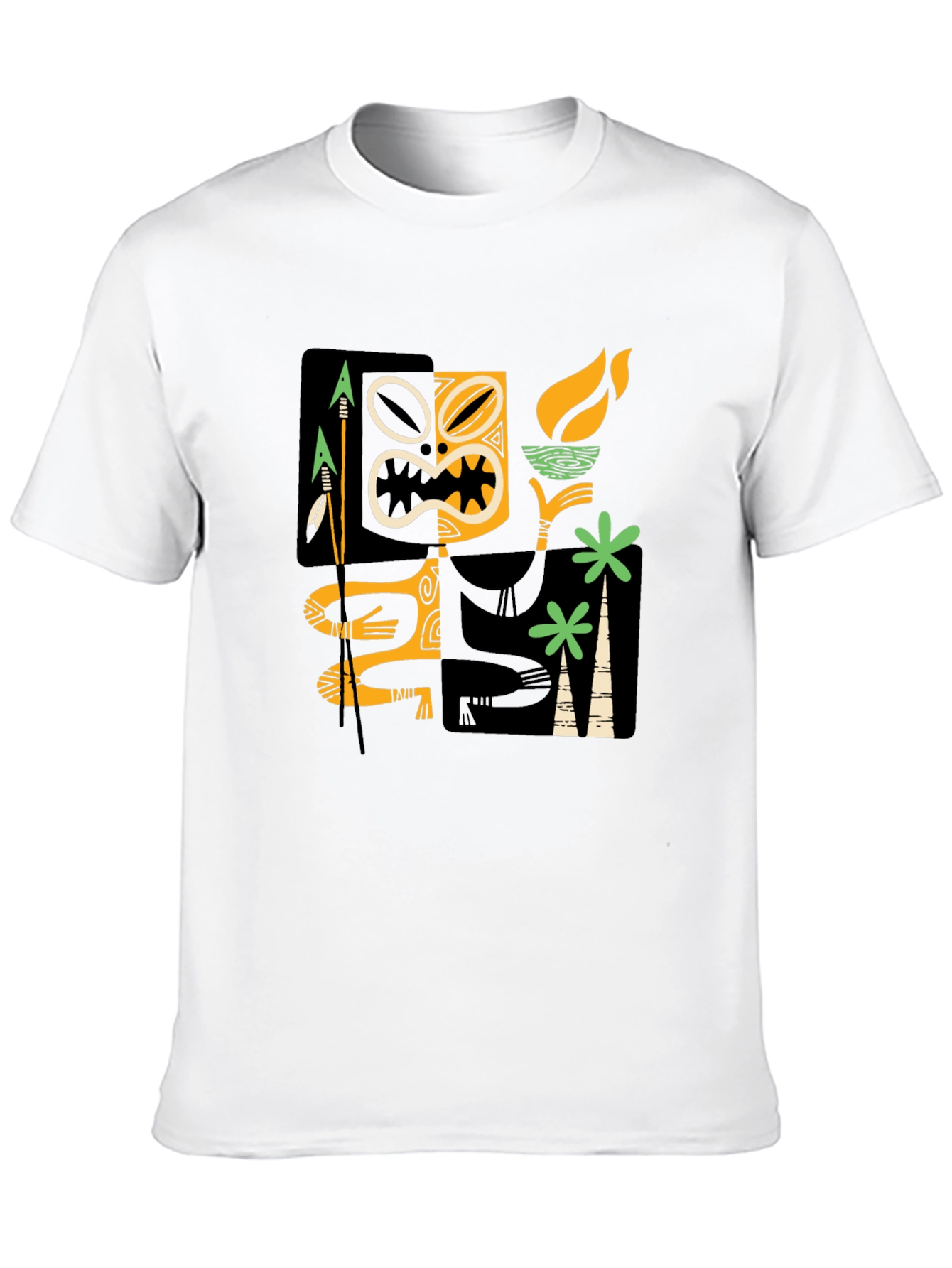 Retro Tiki Graphic Black T-Shirt