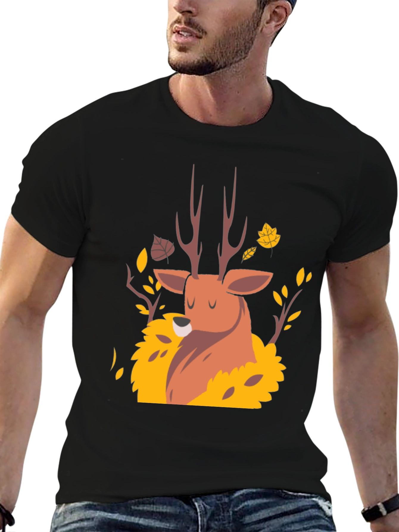 Autumn Deer Graphic Tee - Nature Inspired Comfort