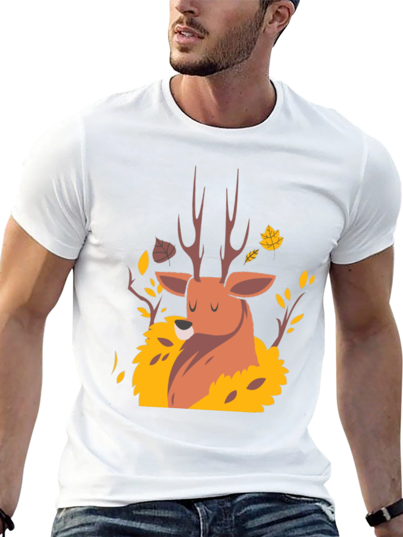 Autumn Deer Graphic Tee - Nature Inspired Comfort