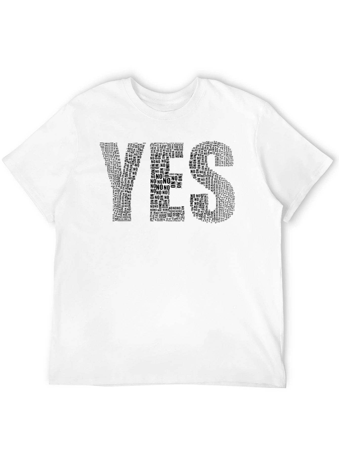 Word Art Yes Graphic Black T-Shirt