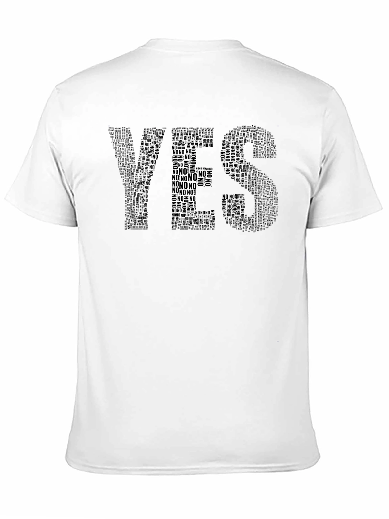 Word Art Yes Graphic Black T-Shirt