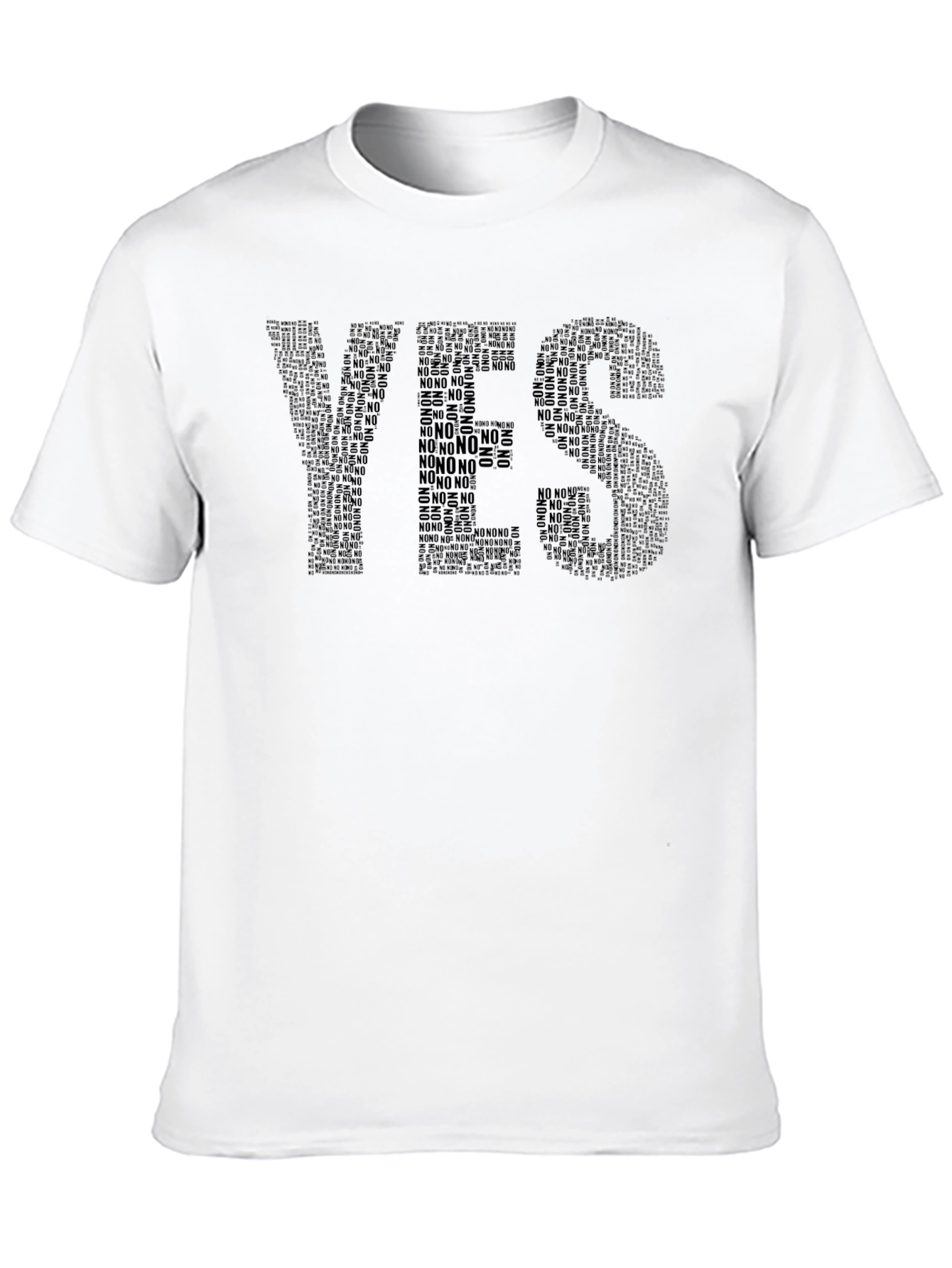 Word Art Yes Graphic Black T-Shirt