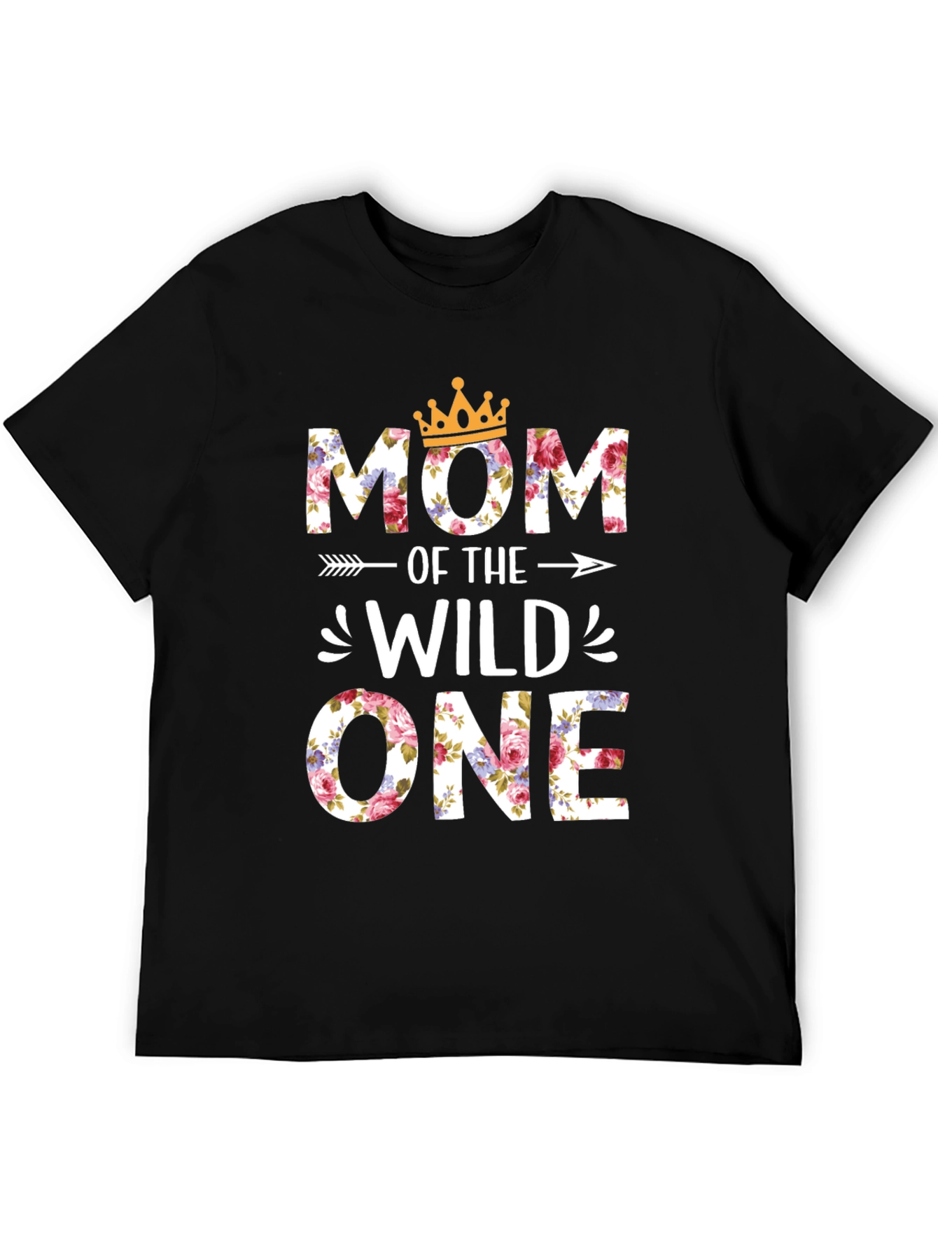 Mom of the Wild One Floral Graphic T-Shirt