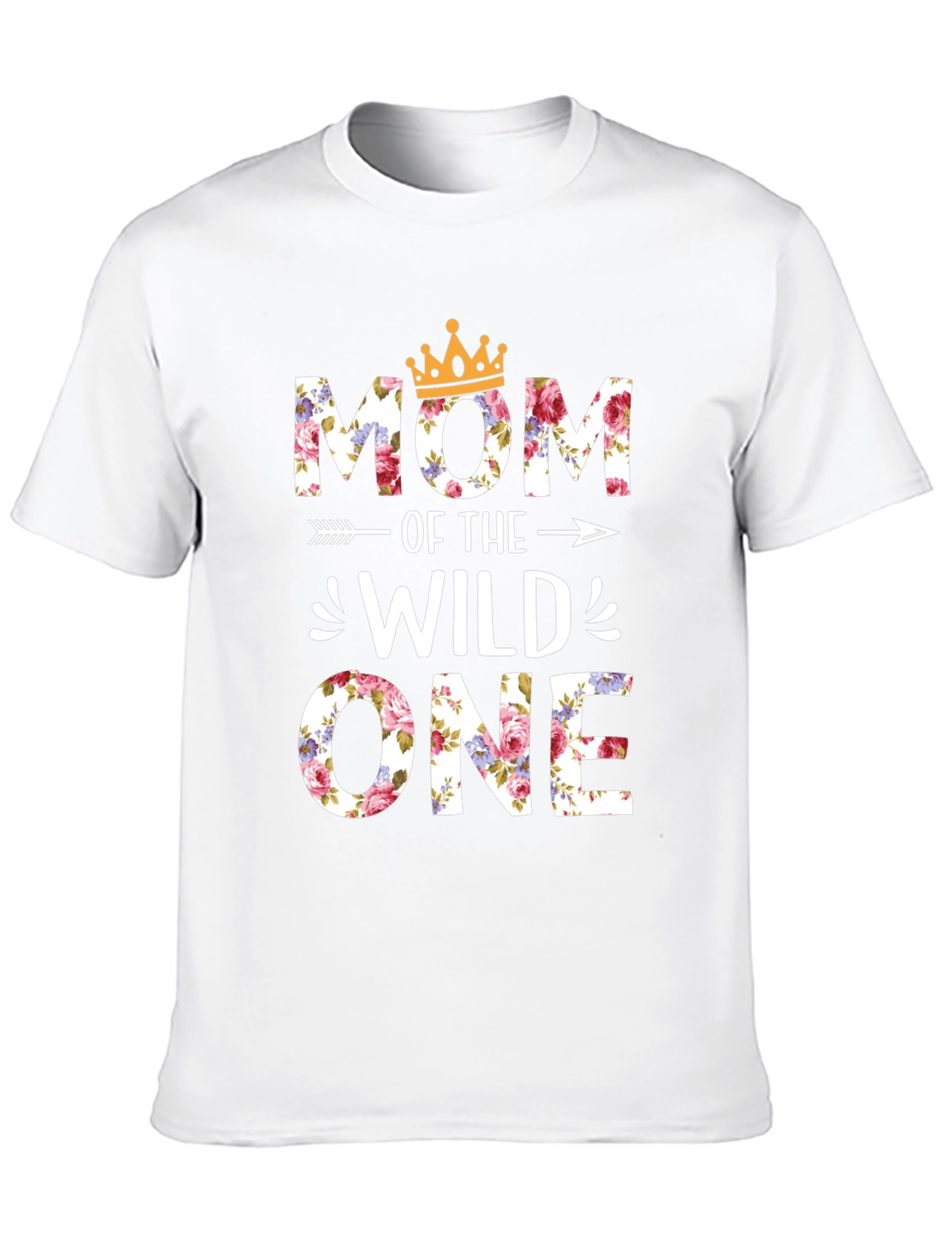 Mom of the Wild One Floral Graphic T-Shirt