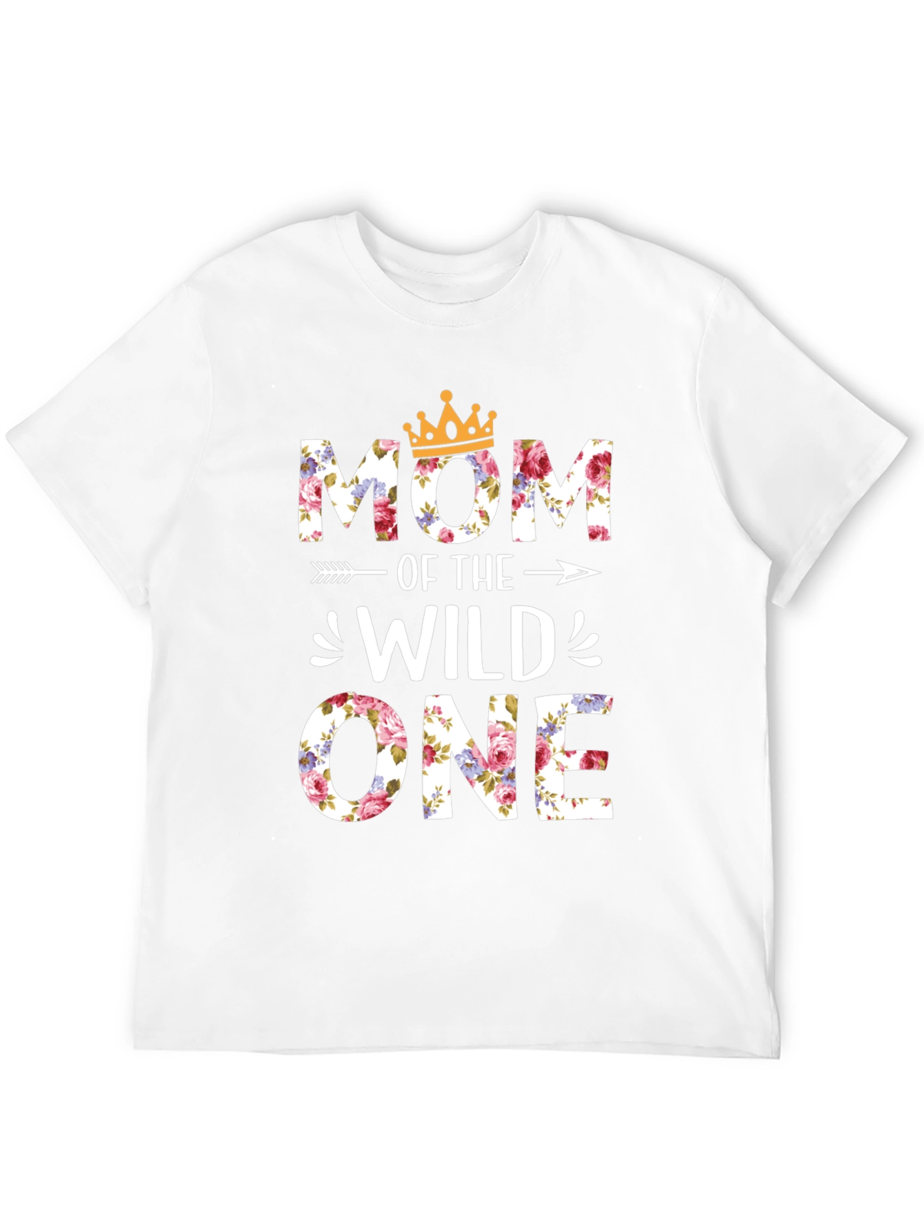 Mom of the Wild One Floral Graphic T-Shirt