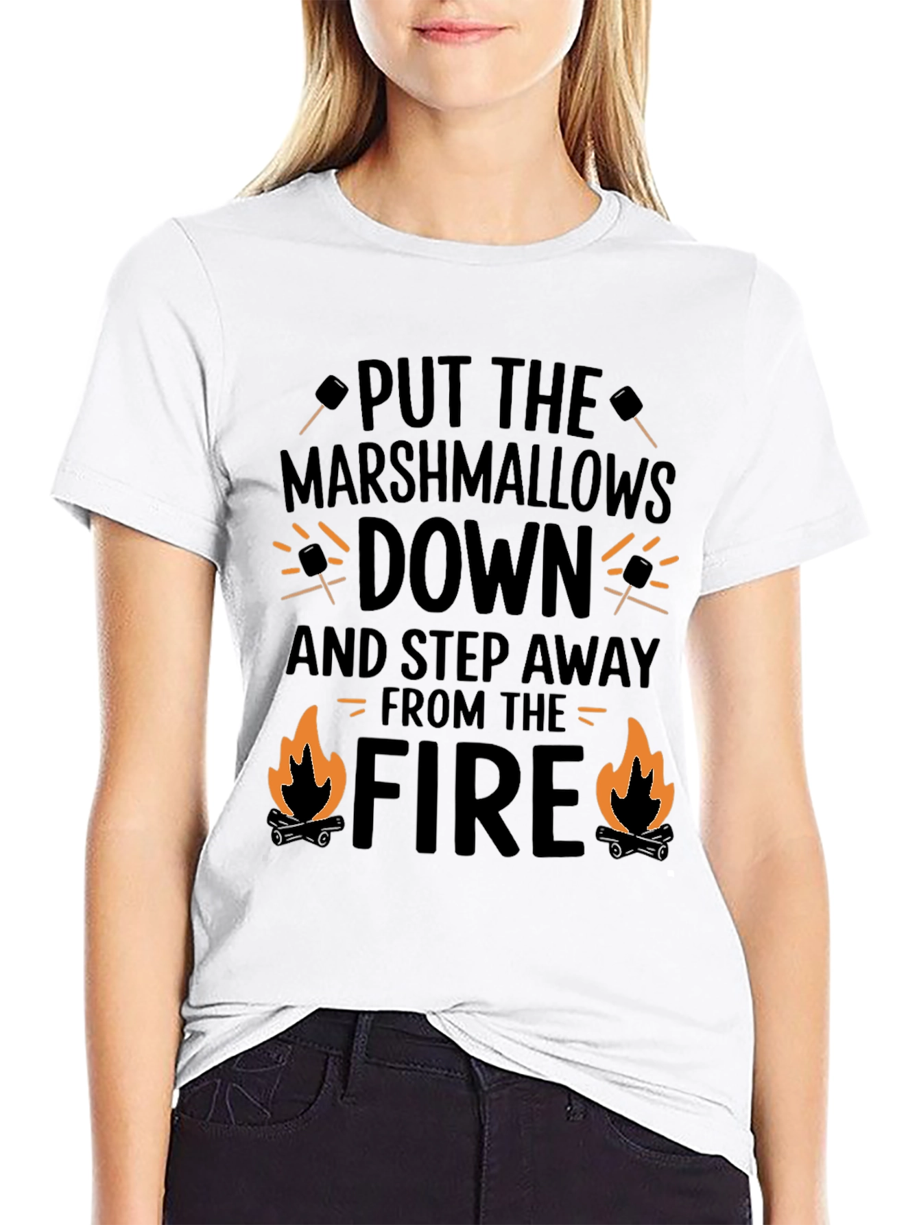 Marshmallows Down Funny Camping T-Shirt