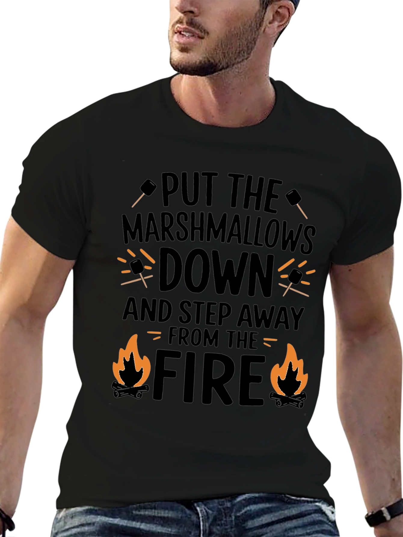 Marshmallows Down Funny Camping T-Shirt