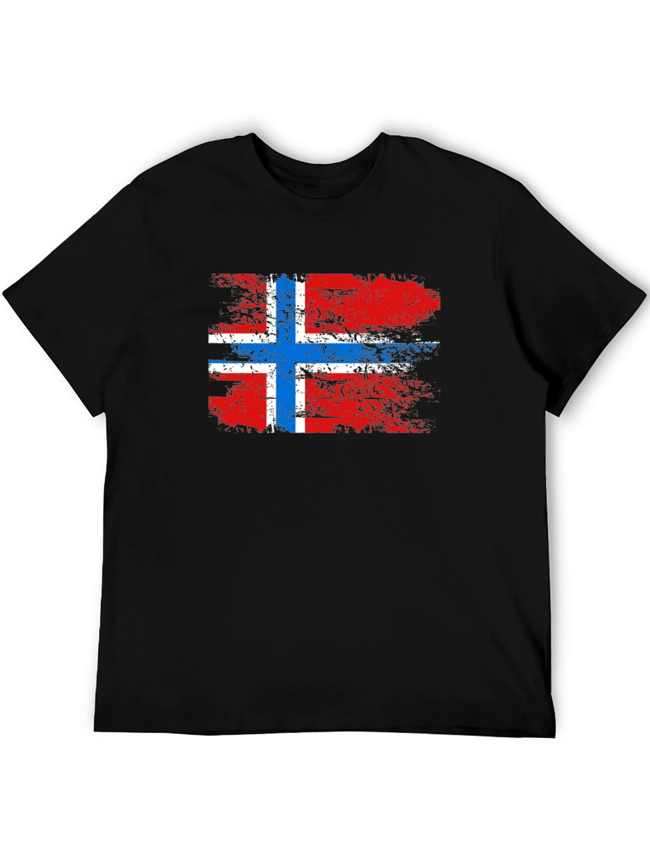 Norway Flag T-Shirt - Grunge Style