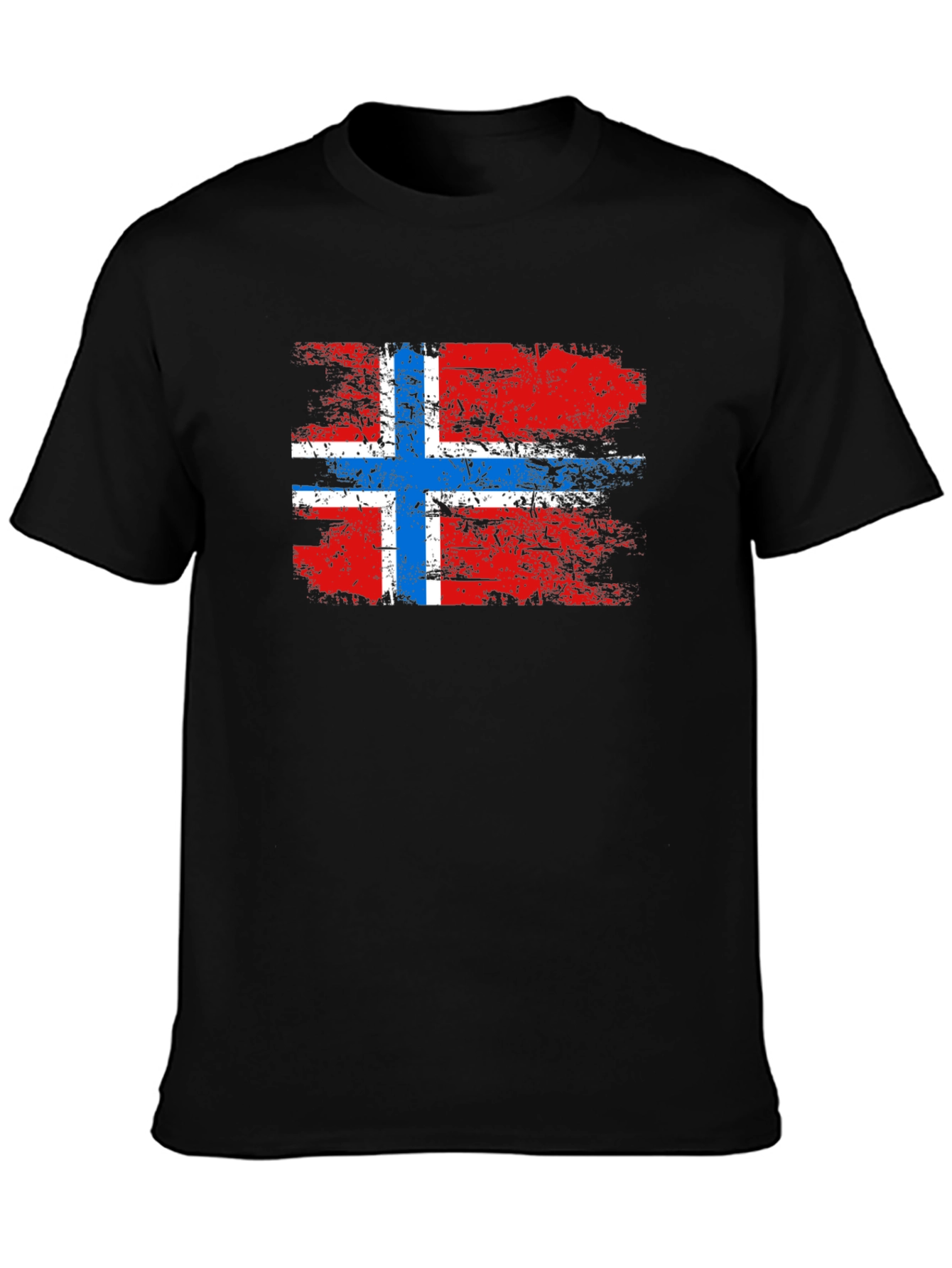 Norway Flag T-Shirt - Grunge Style