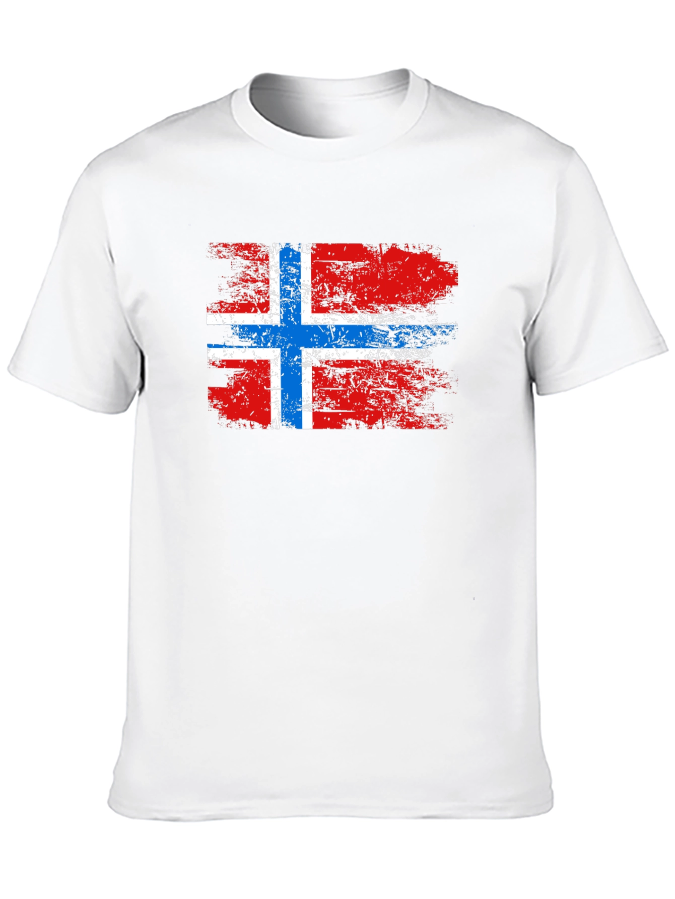 Norway Flag T-Shirt - Grunge Style