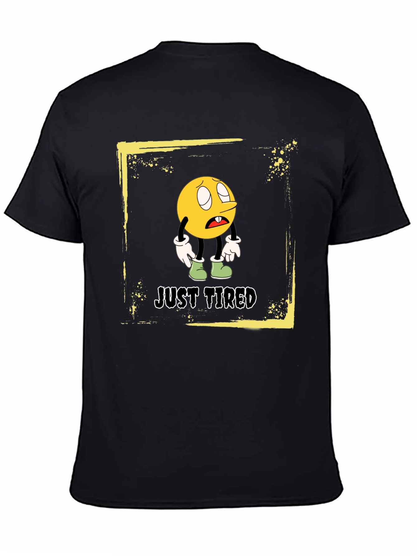 Just Tired Graphic T-Shirt - Funny Cartoon Emoji Tee
