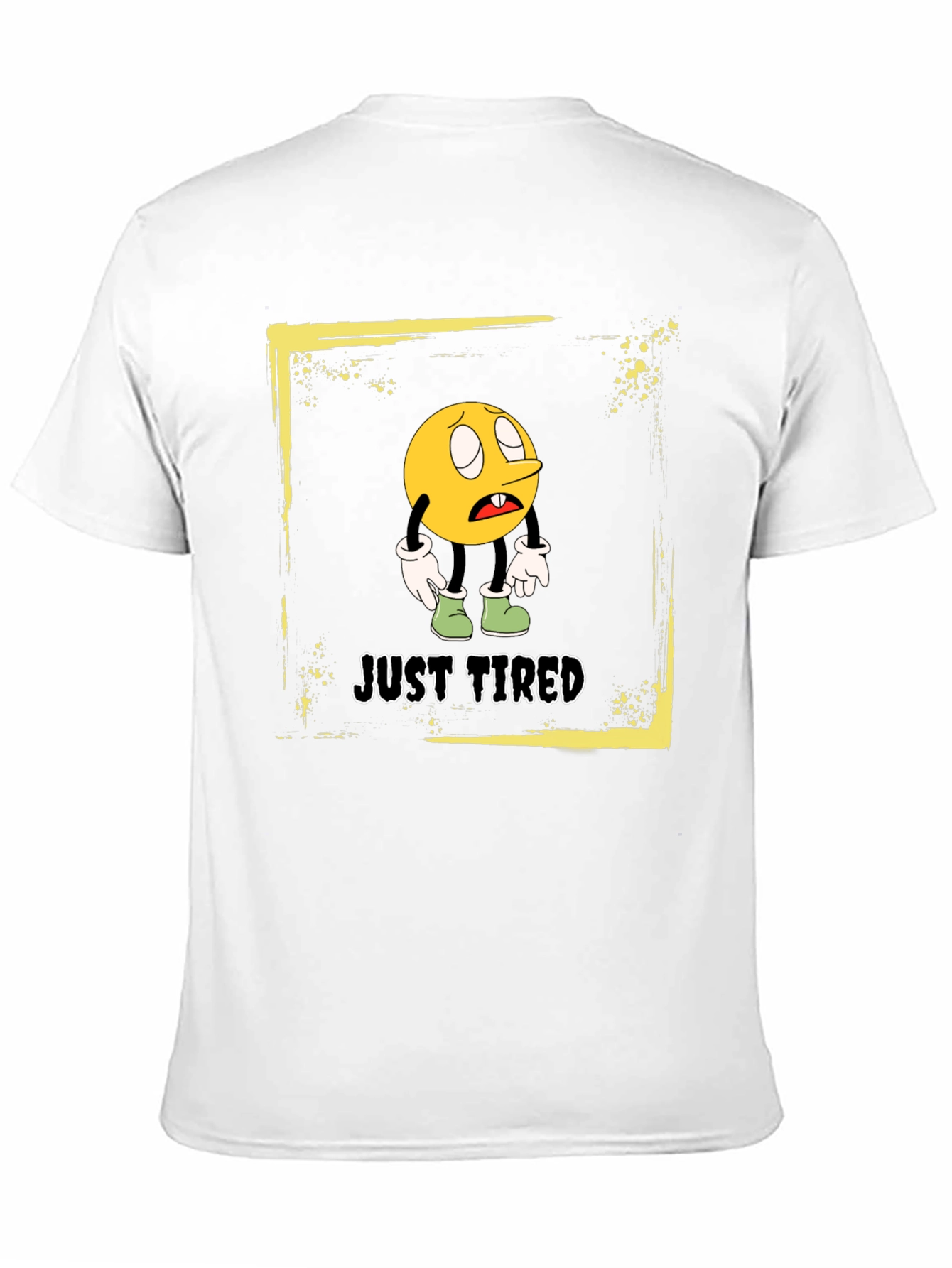 Just Tired Graphic T-Shirt - Funny Cartoon Emoji Tee