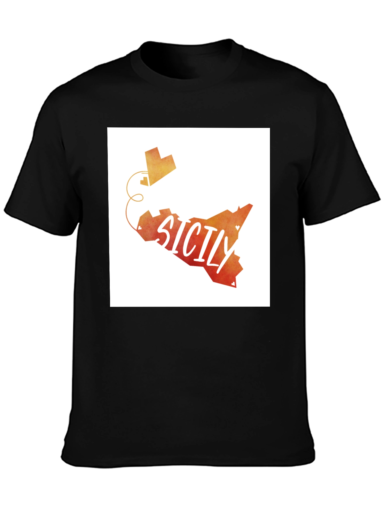 Sicily Map Graphic Tee - Travel Souvenir T-Shirt