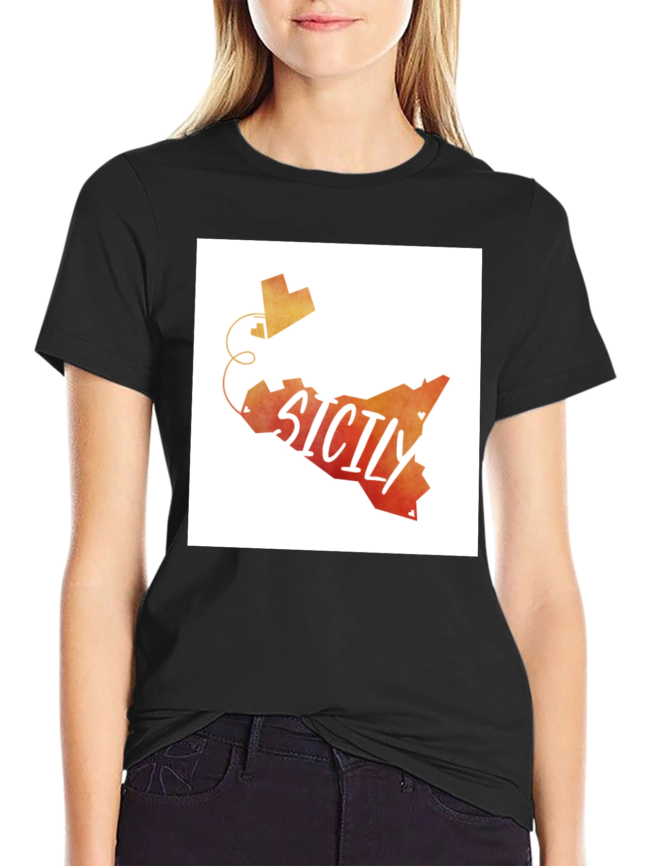 Sicily Map Graphic Tee - Travel Souvenir T-Shirt