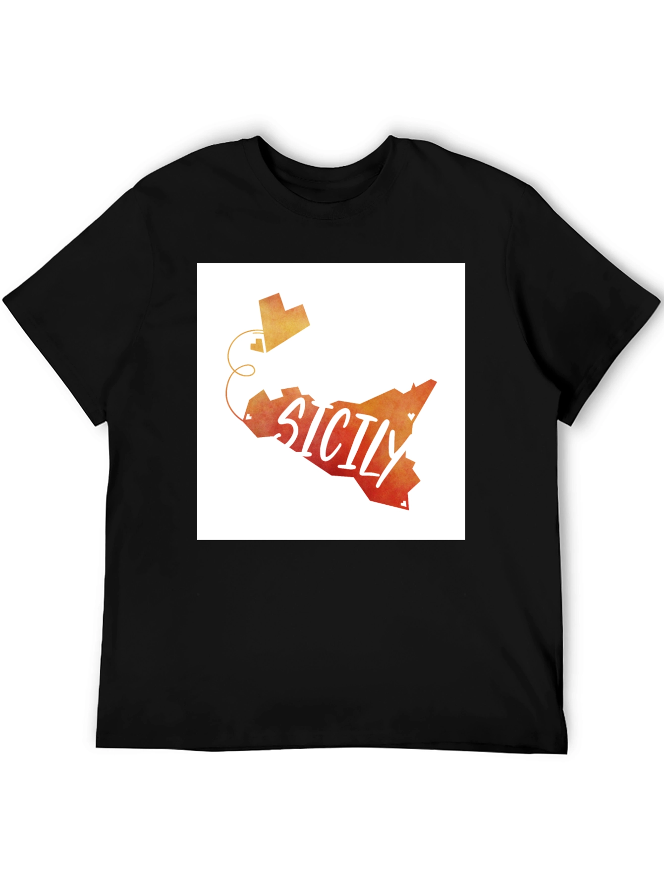 Sicily Map Graphic Tee - Travel Souvenir T-Shirt