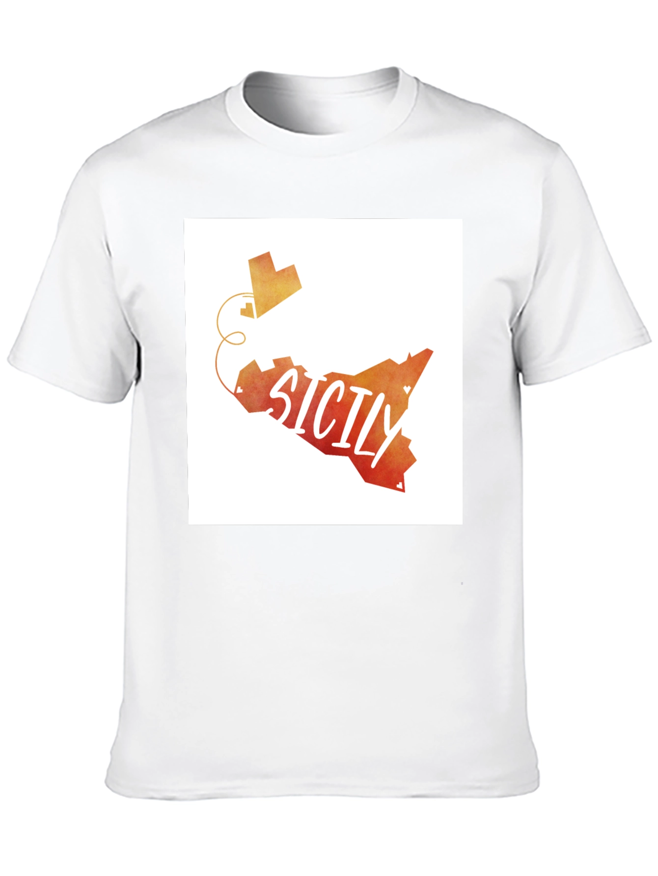 Sicily Map Graphic Tee - Travel Souvenir T-Shirt