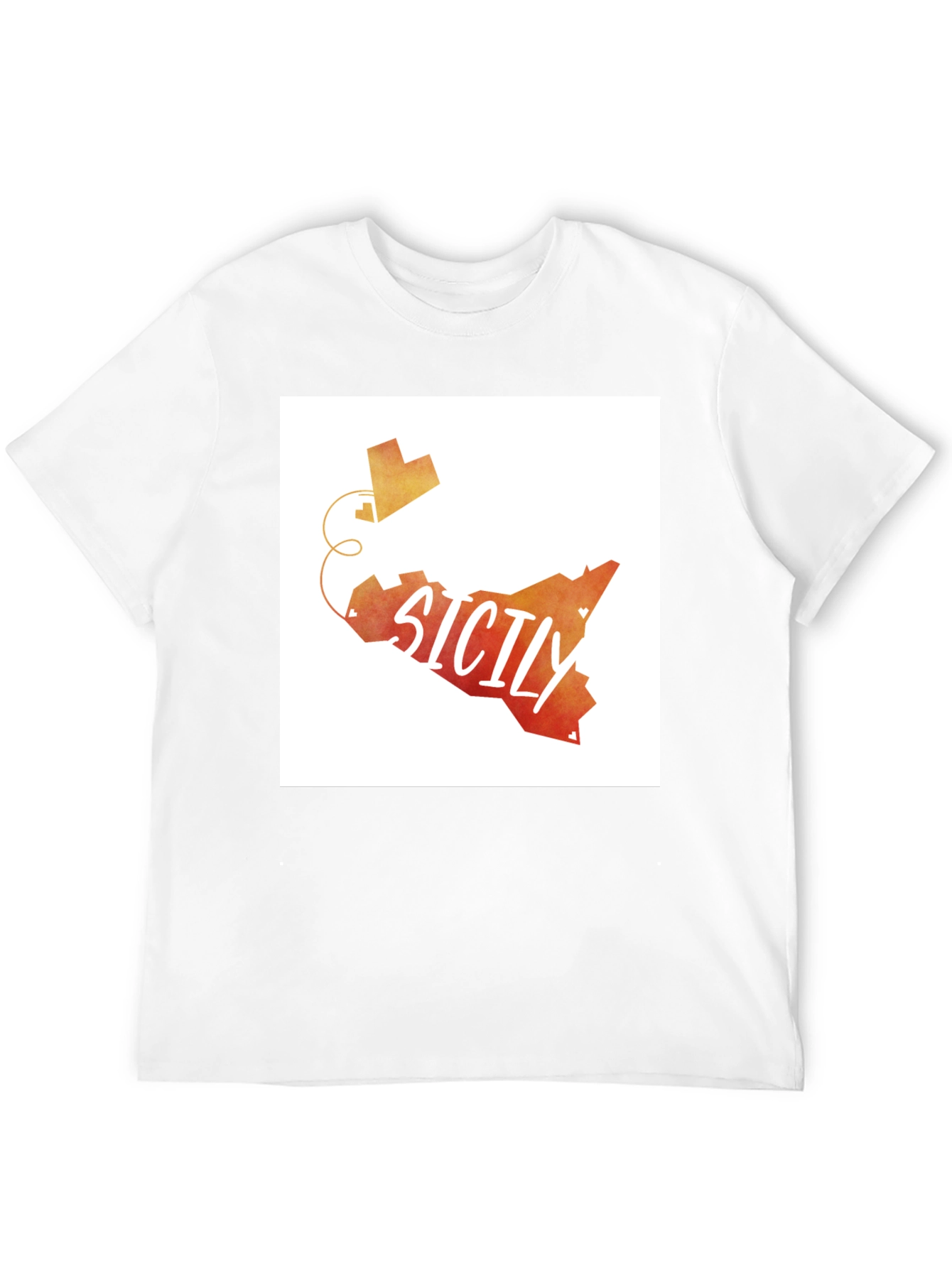 Sicily Map Graphic Tee - Travel Souvenir T-Shirt