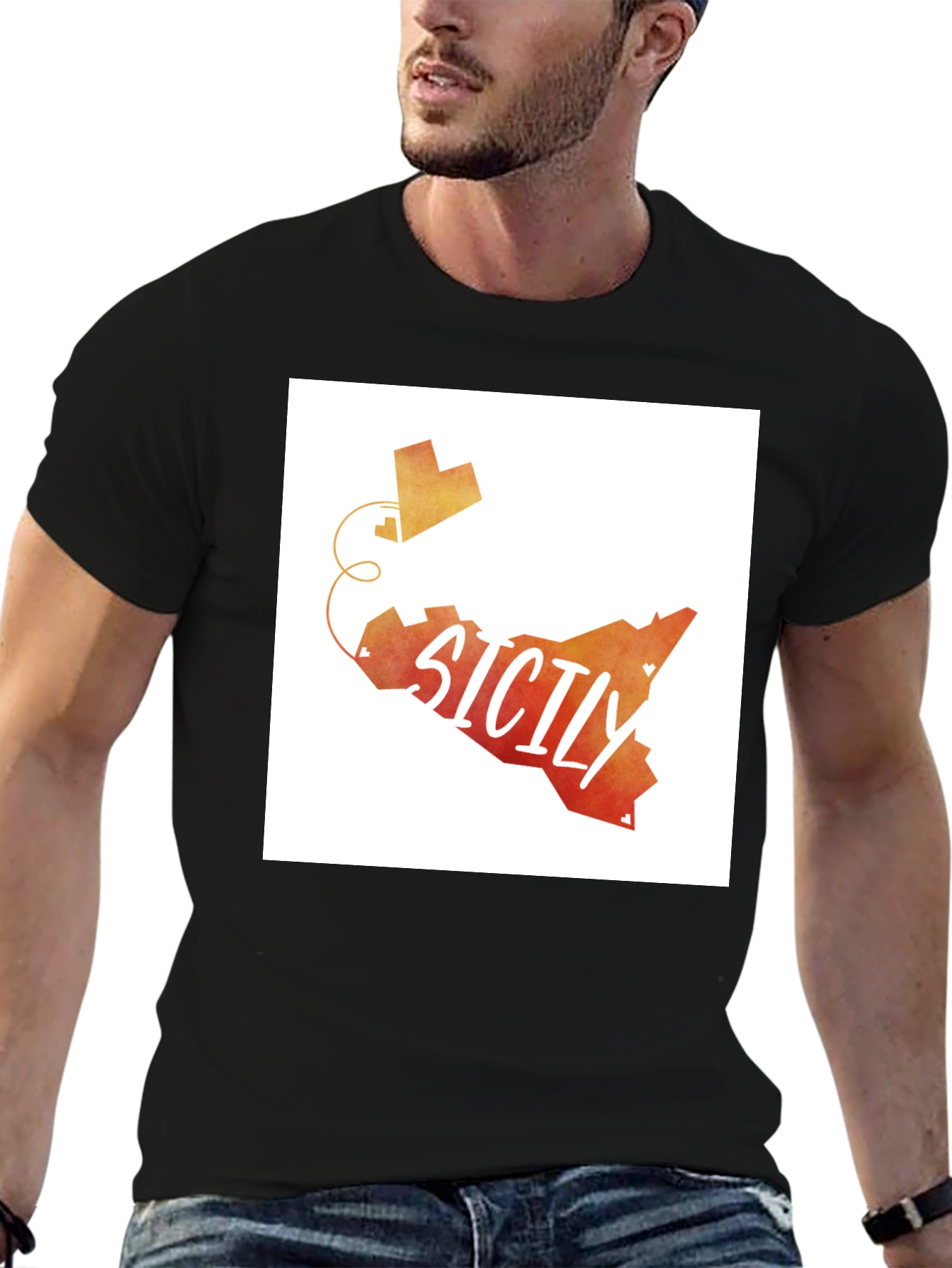 Sicily Map Graphic Tee - Travel Souvenir T-Shirt
