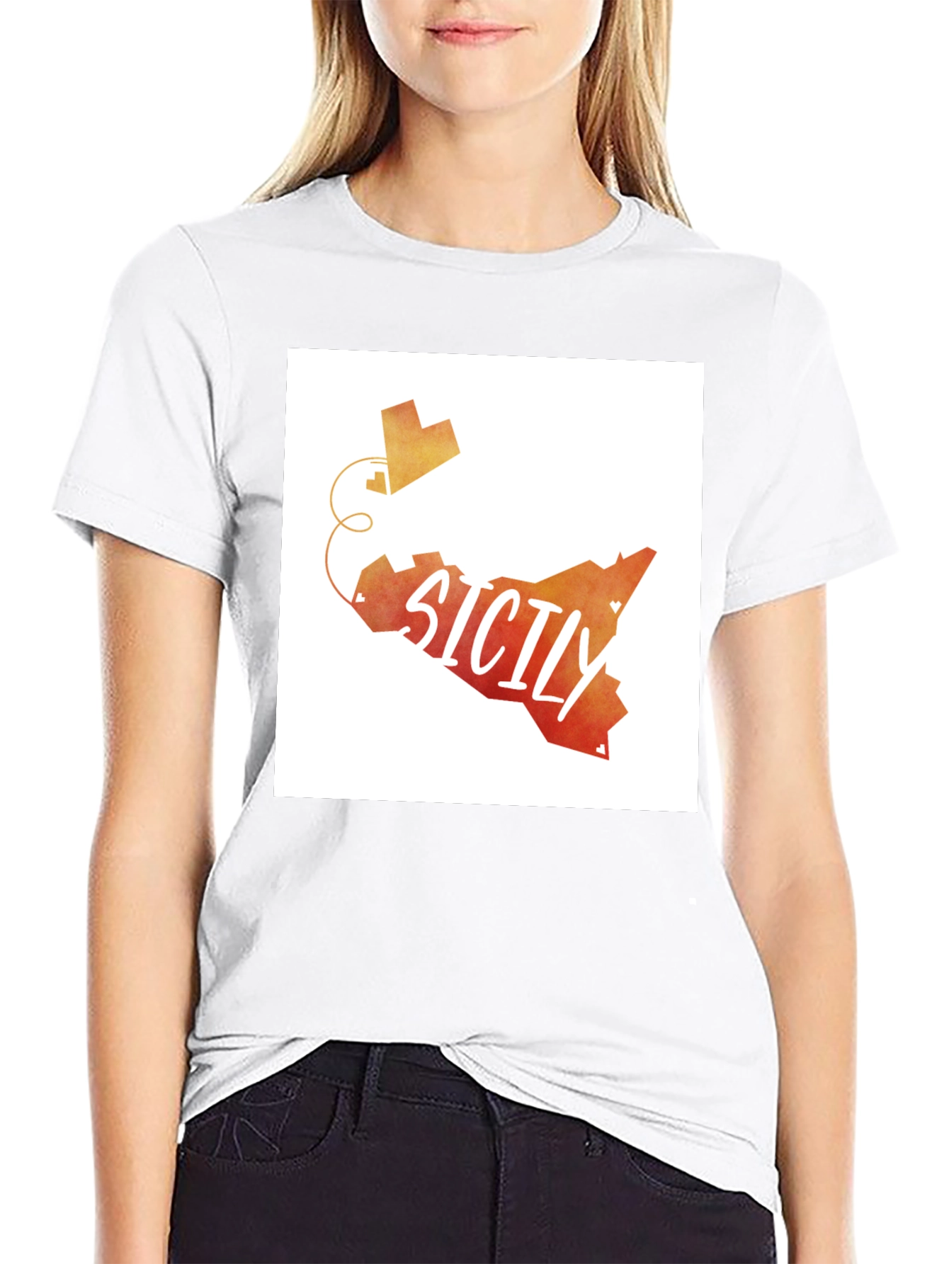 Sicily Map Graphic Tee - Travel Souvenir T-Shirt
