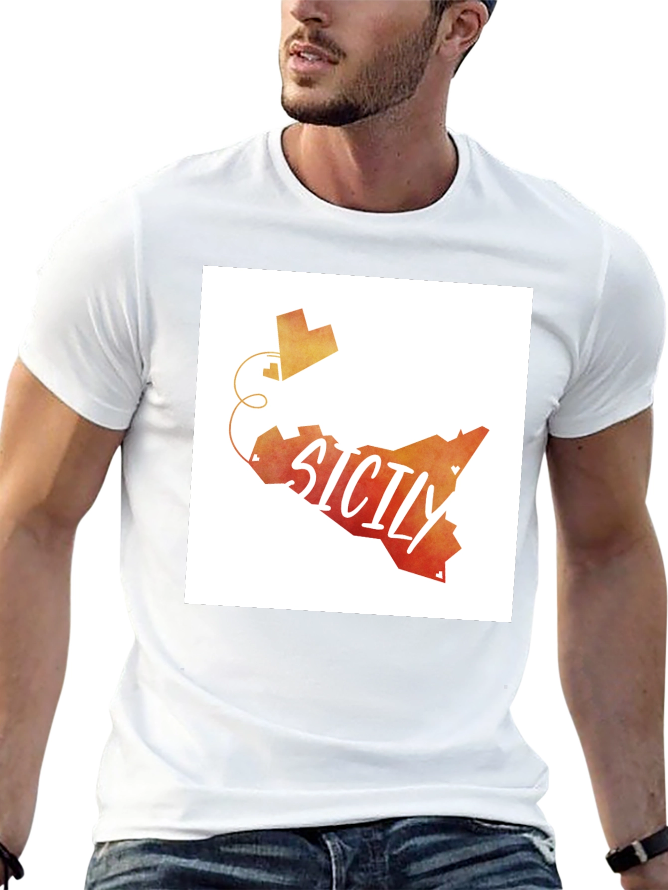 Sicily Map Graphic Tee - Travel Souvenir T-Shirt